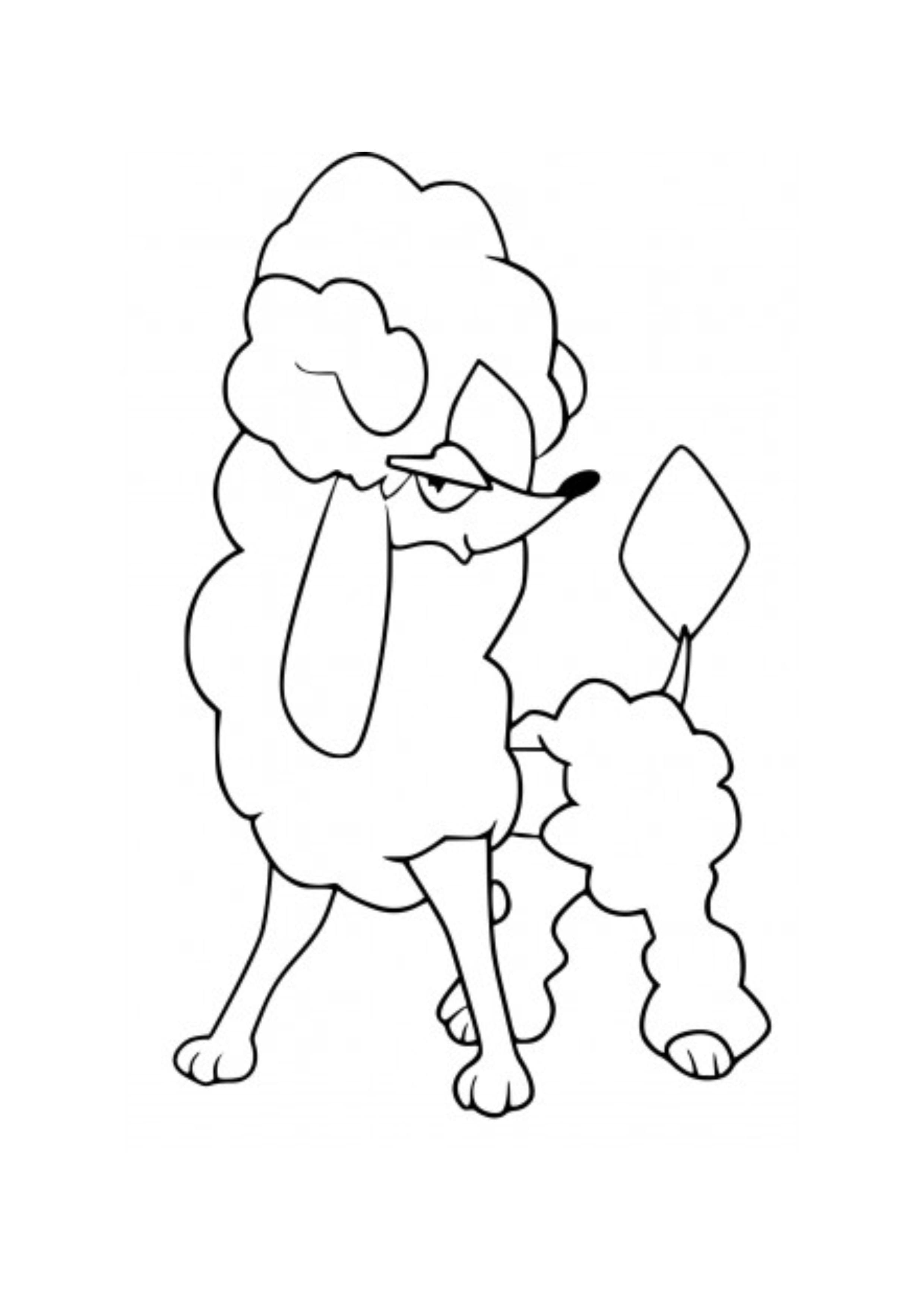 Furfrou coloring page (A4) to print