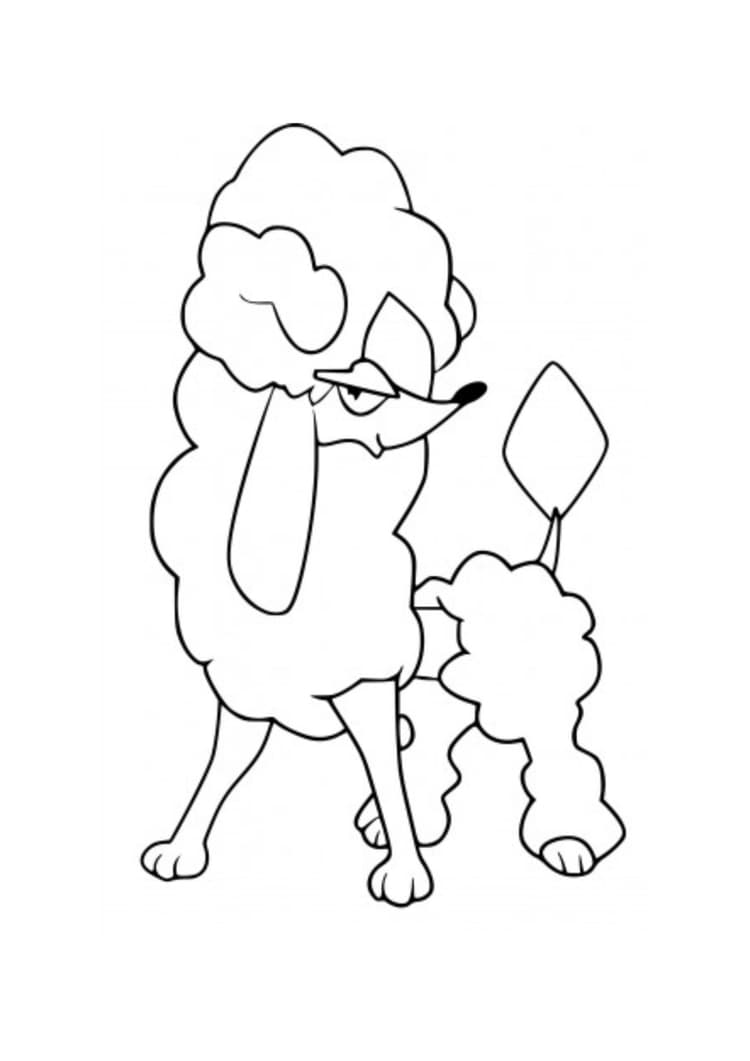 Furfrou coloring page (A4) to print
