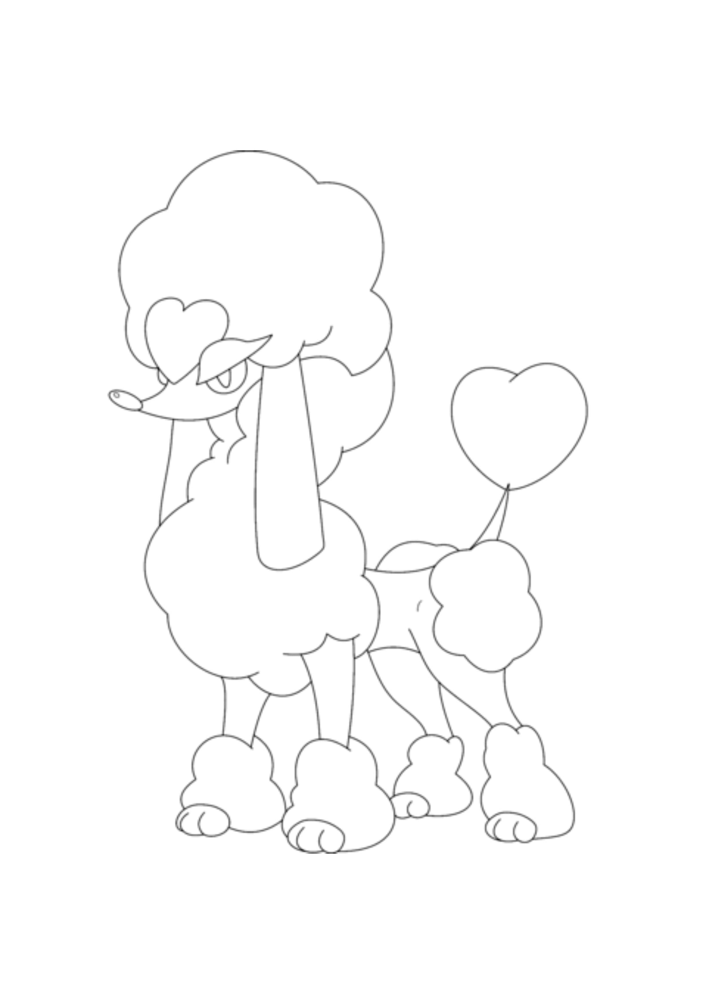 Furfrou coloring page (A4) to print