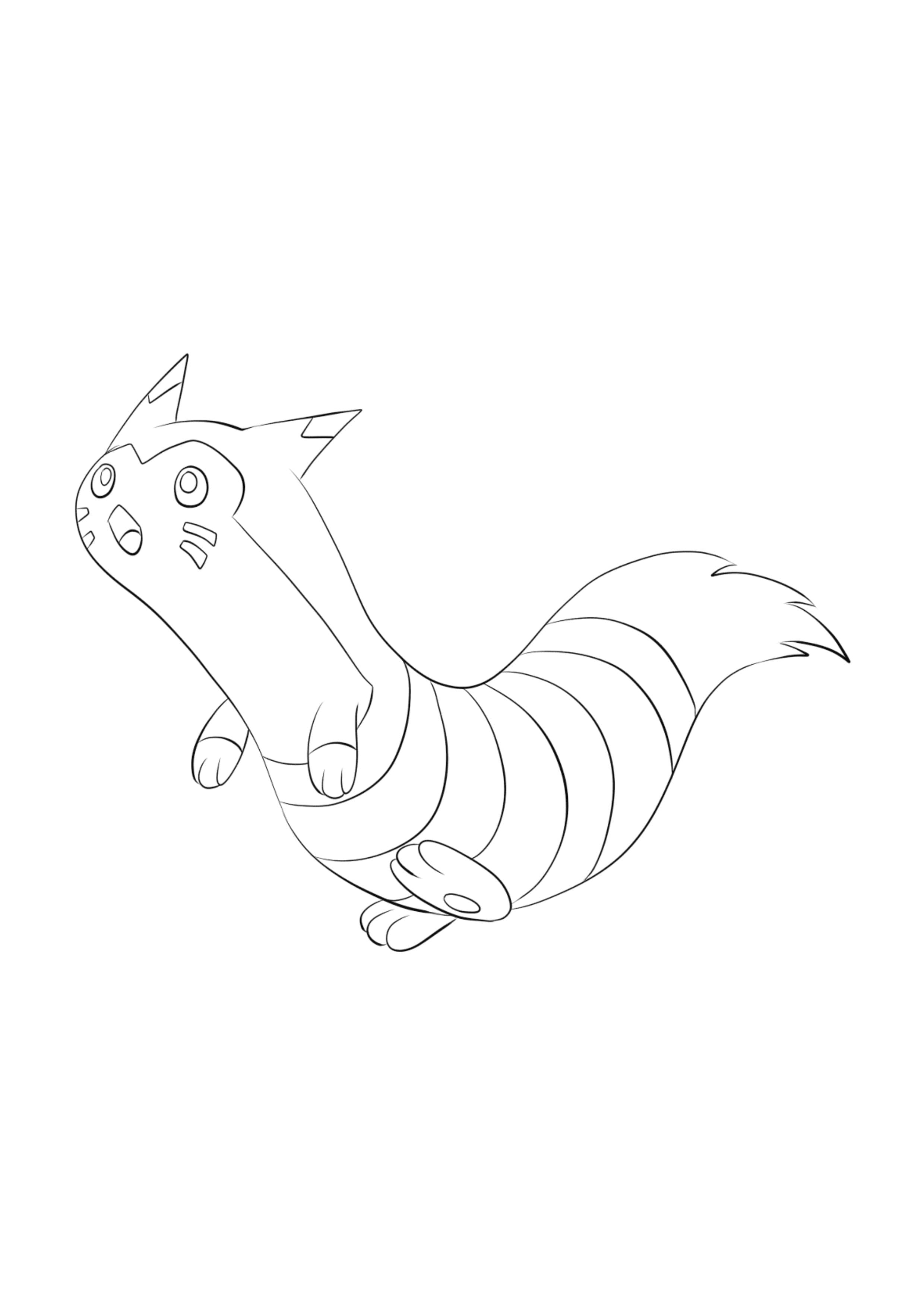 Furret coloring page (A4) to print
