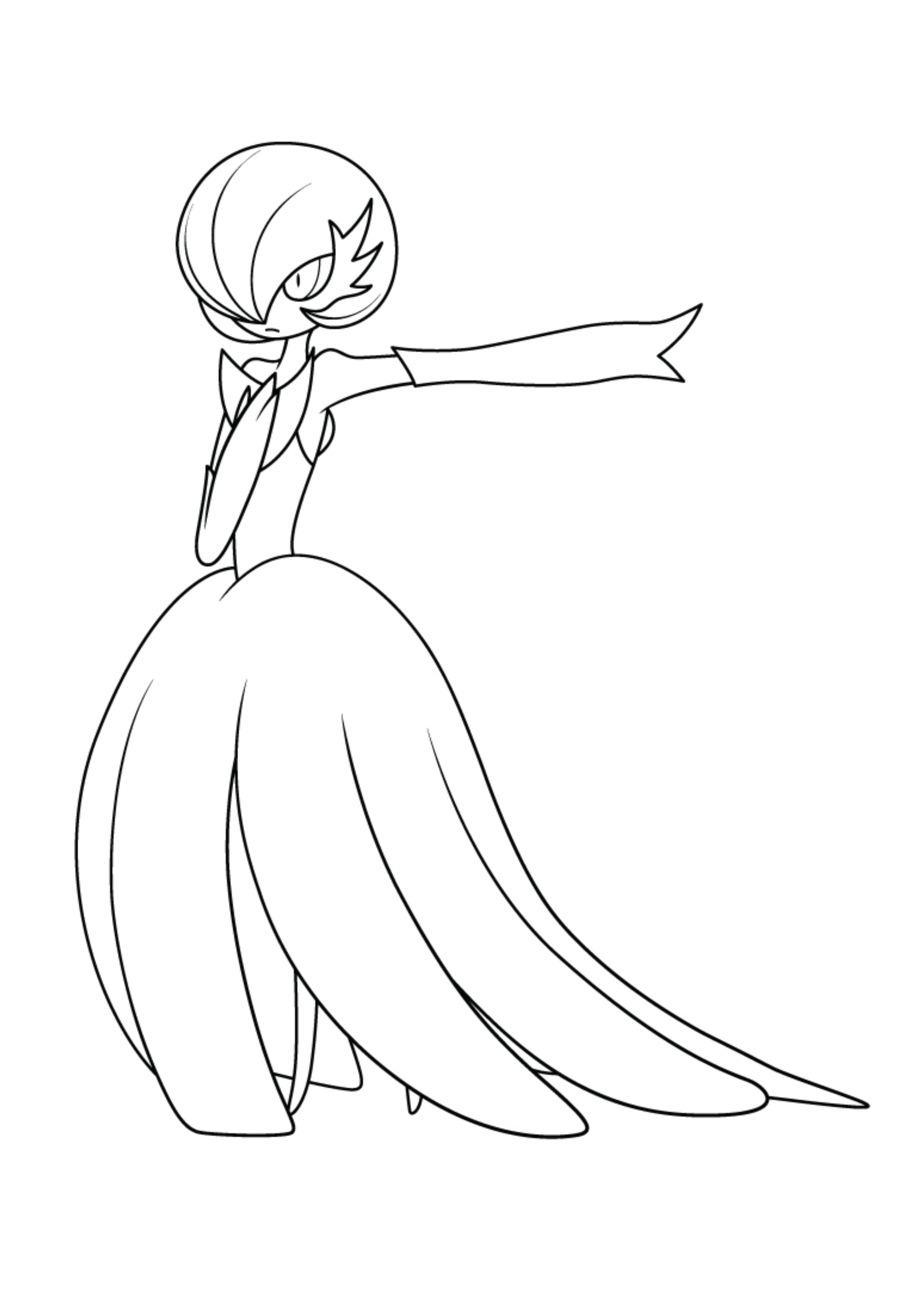 Gardevoir coloring page (A4) to print