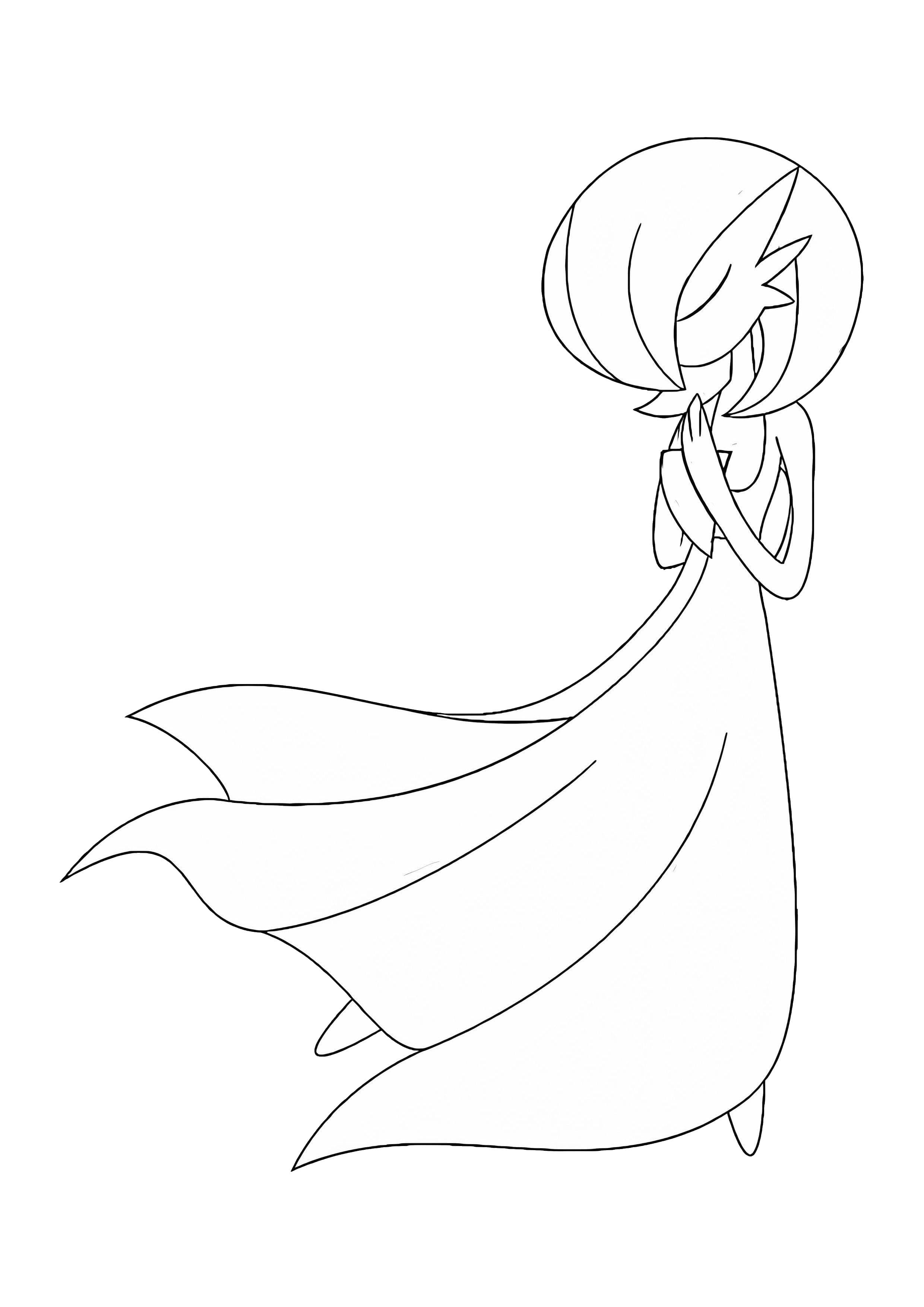Gardevoir coloring page (A4) to print