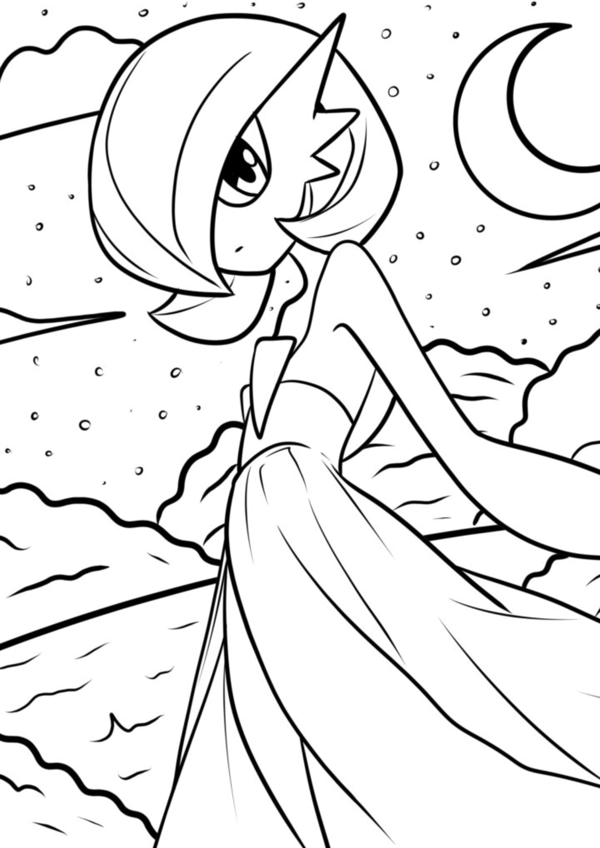 Gardevoir coloring page (A4) to print