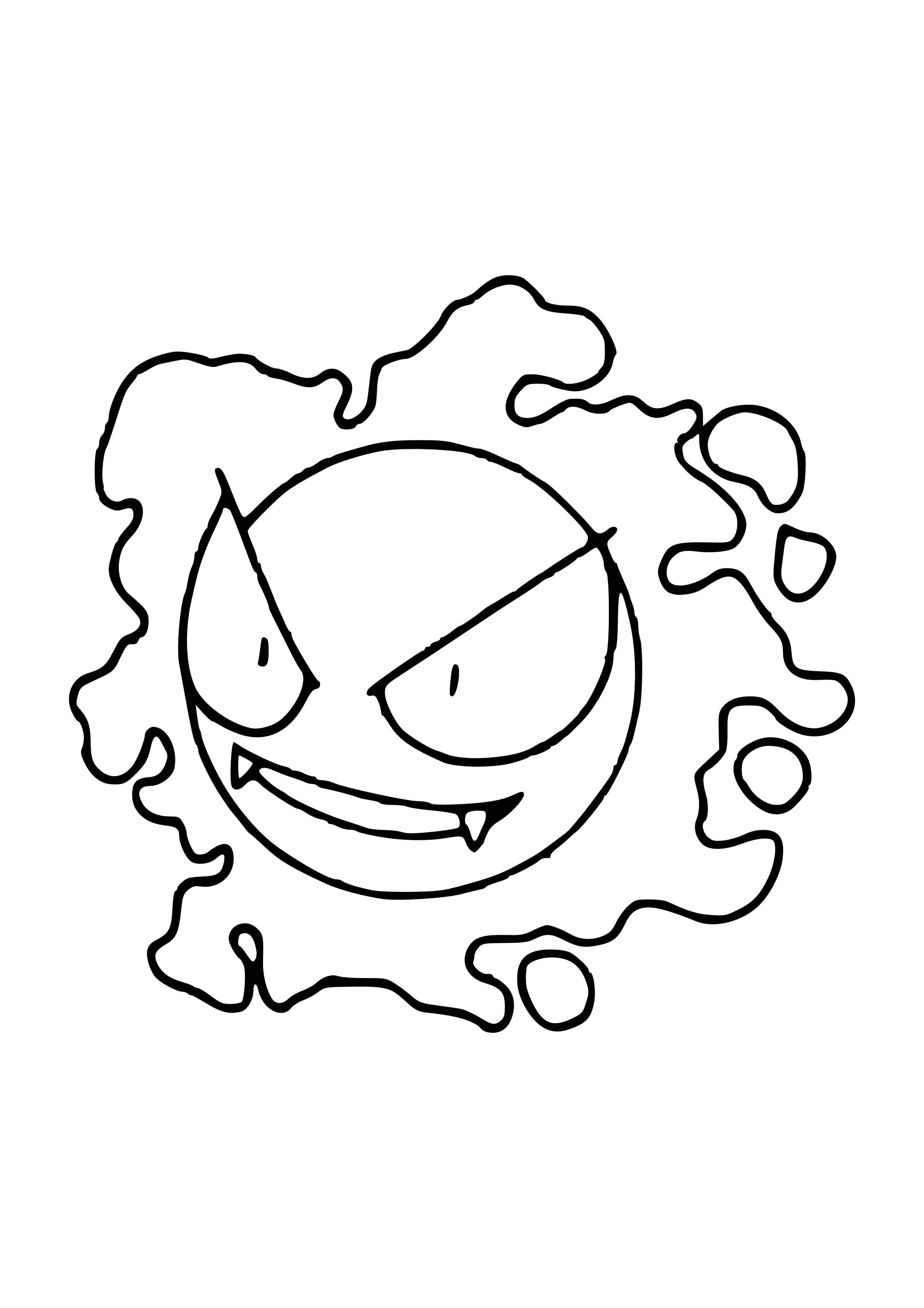 Gastly coloring page (A4) to print