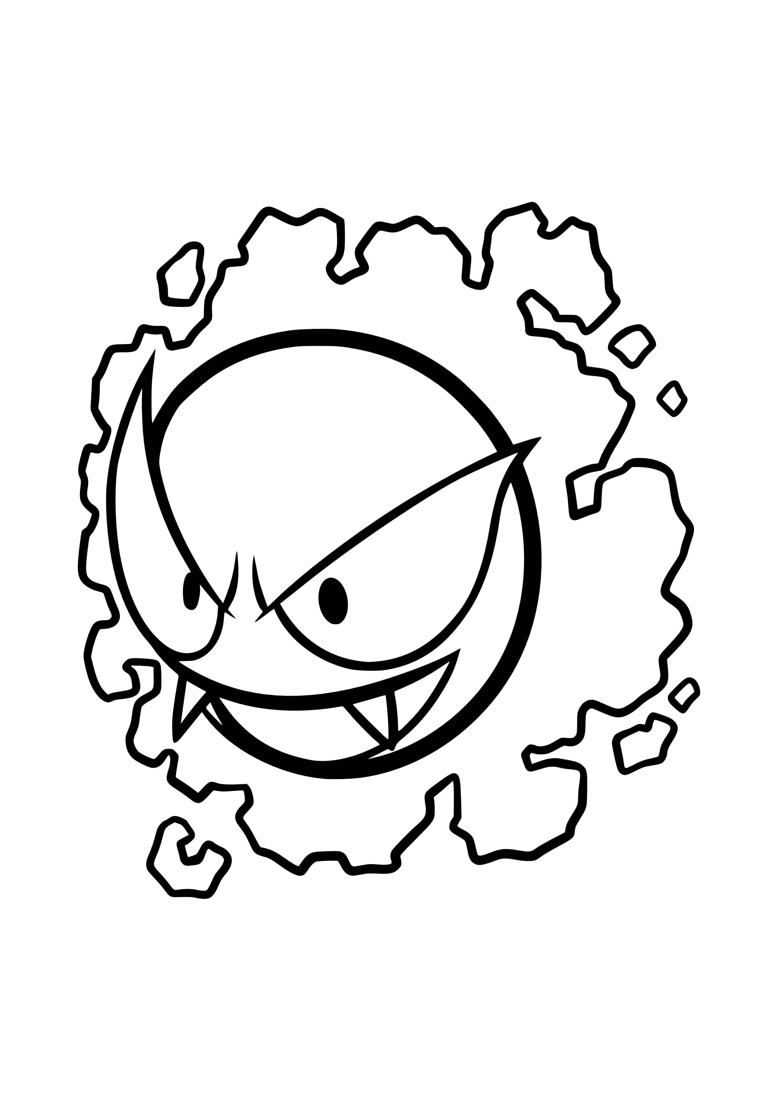 Gastly coloring page (A4) to print
