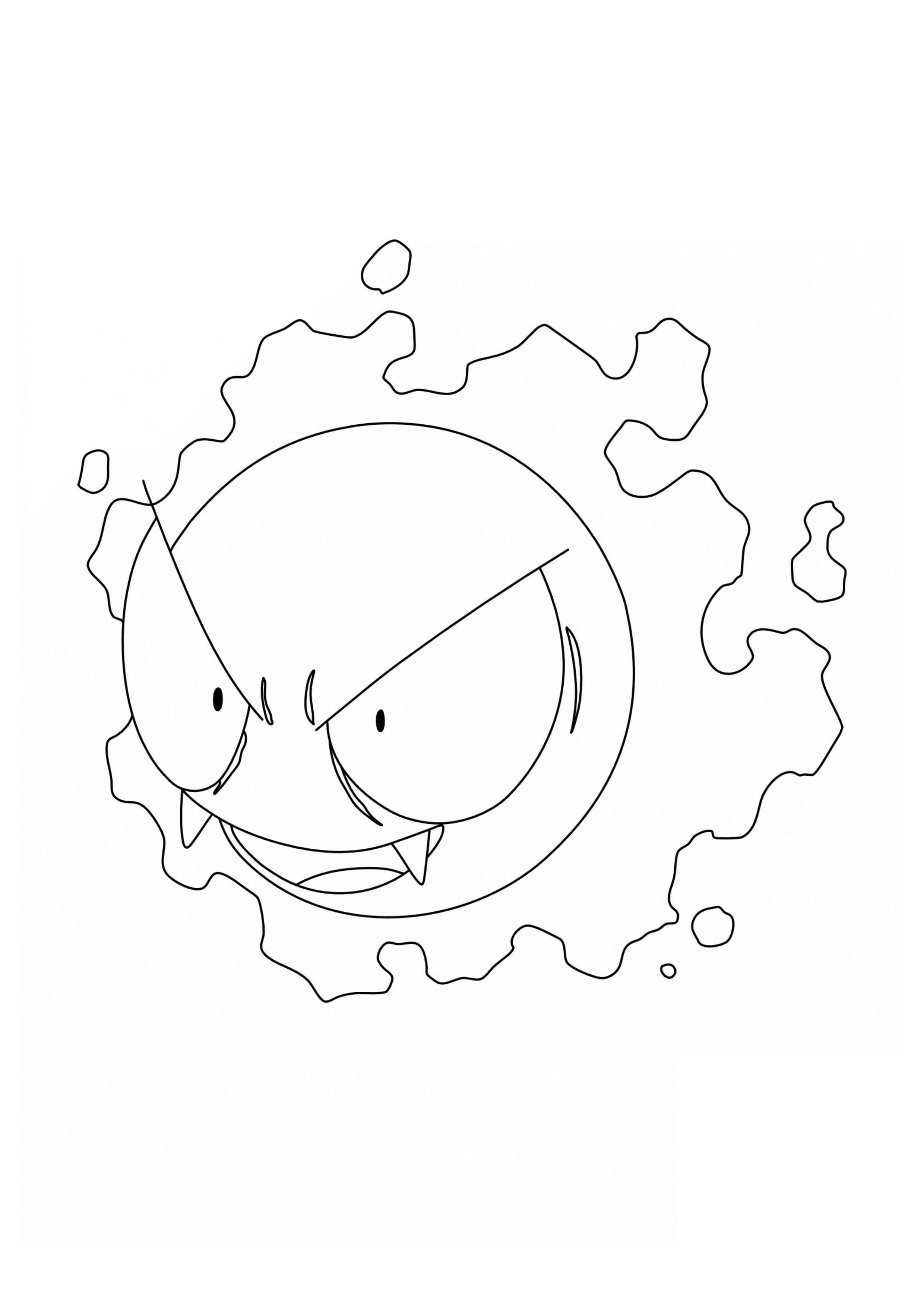 Gastly coloring page (A4) to print