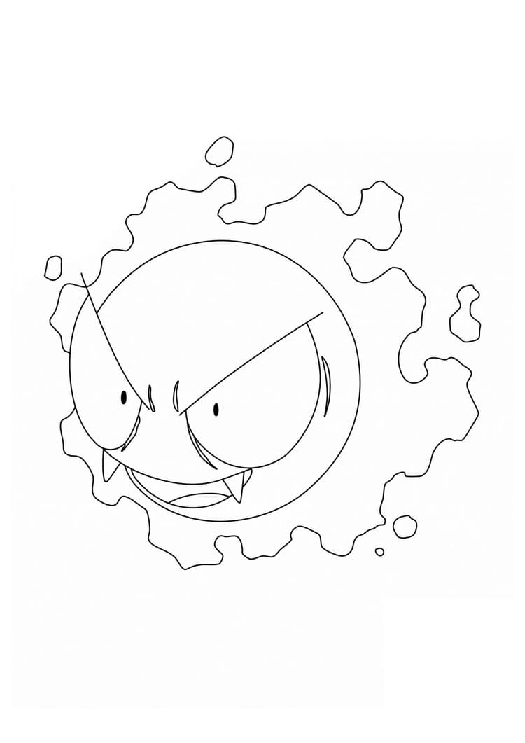 Gastly coloring page (A4) to print