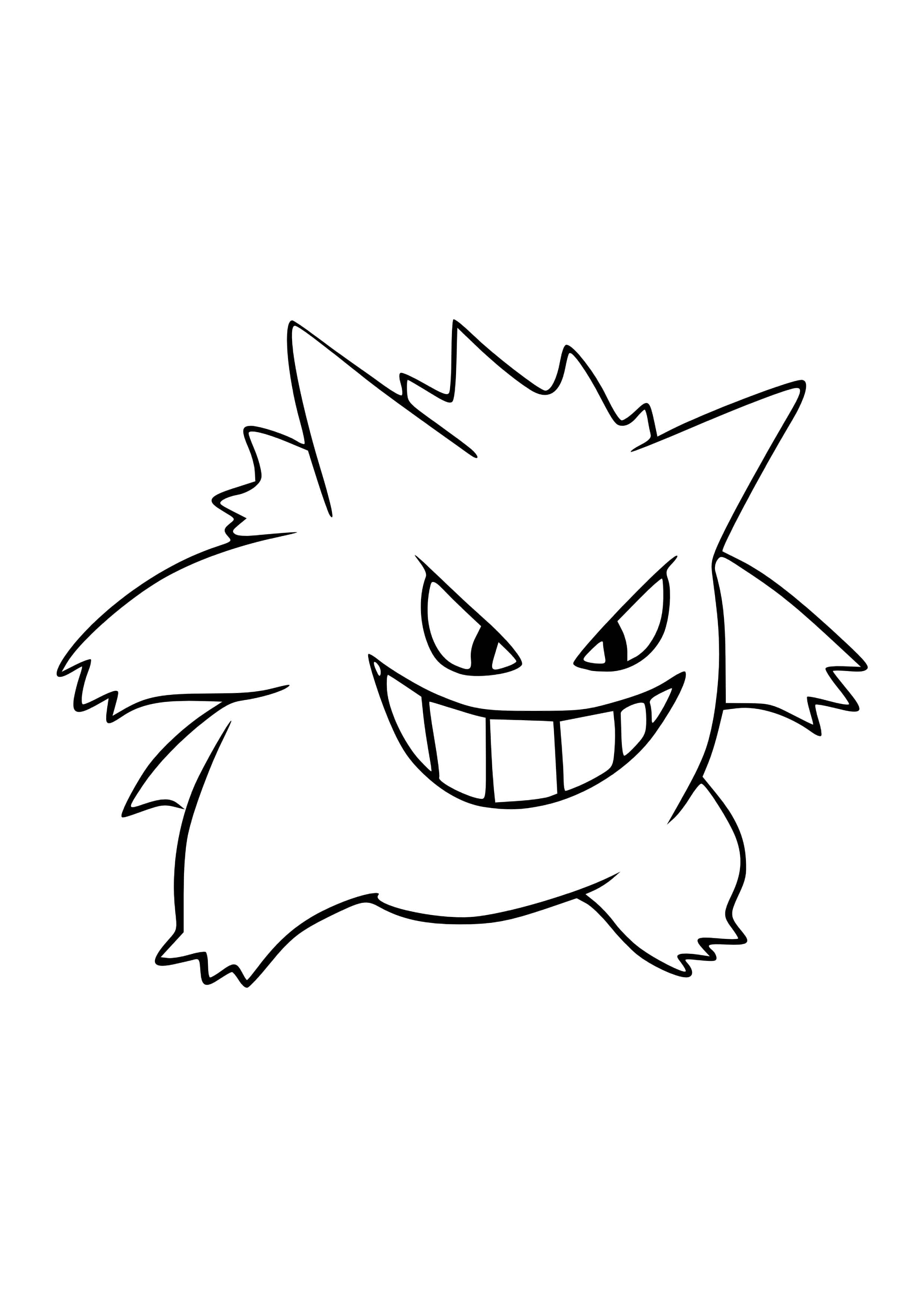 Gengar coloring page (A4) to print