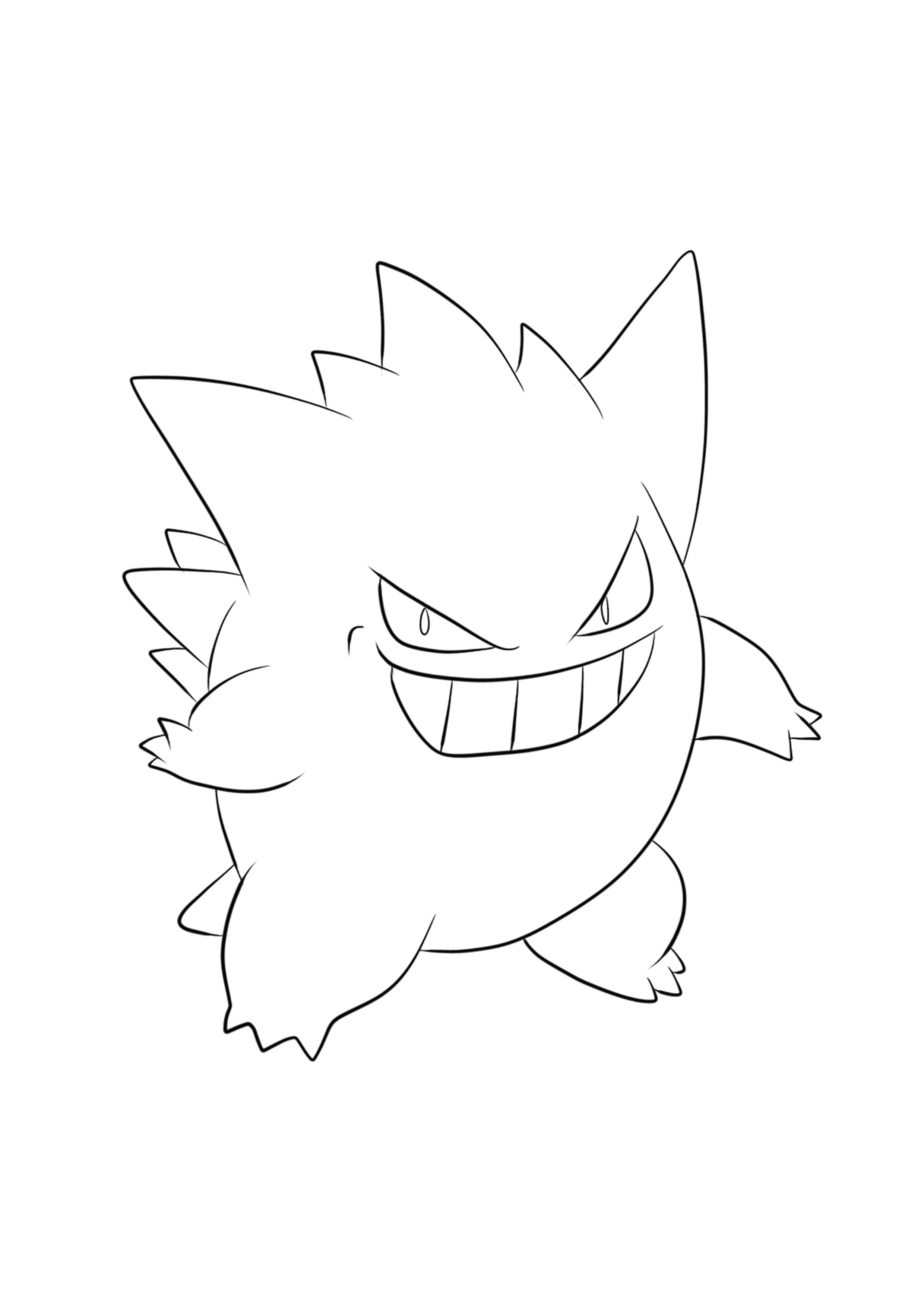 Gengar coloring page (A4) to print
