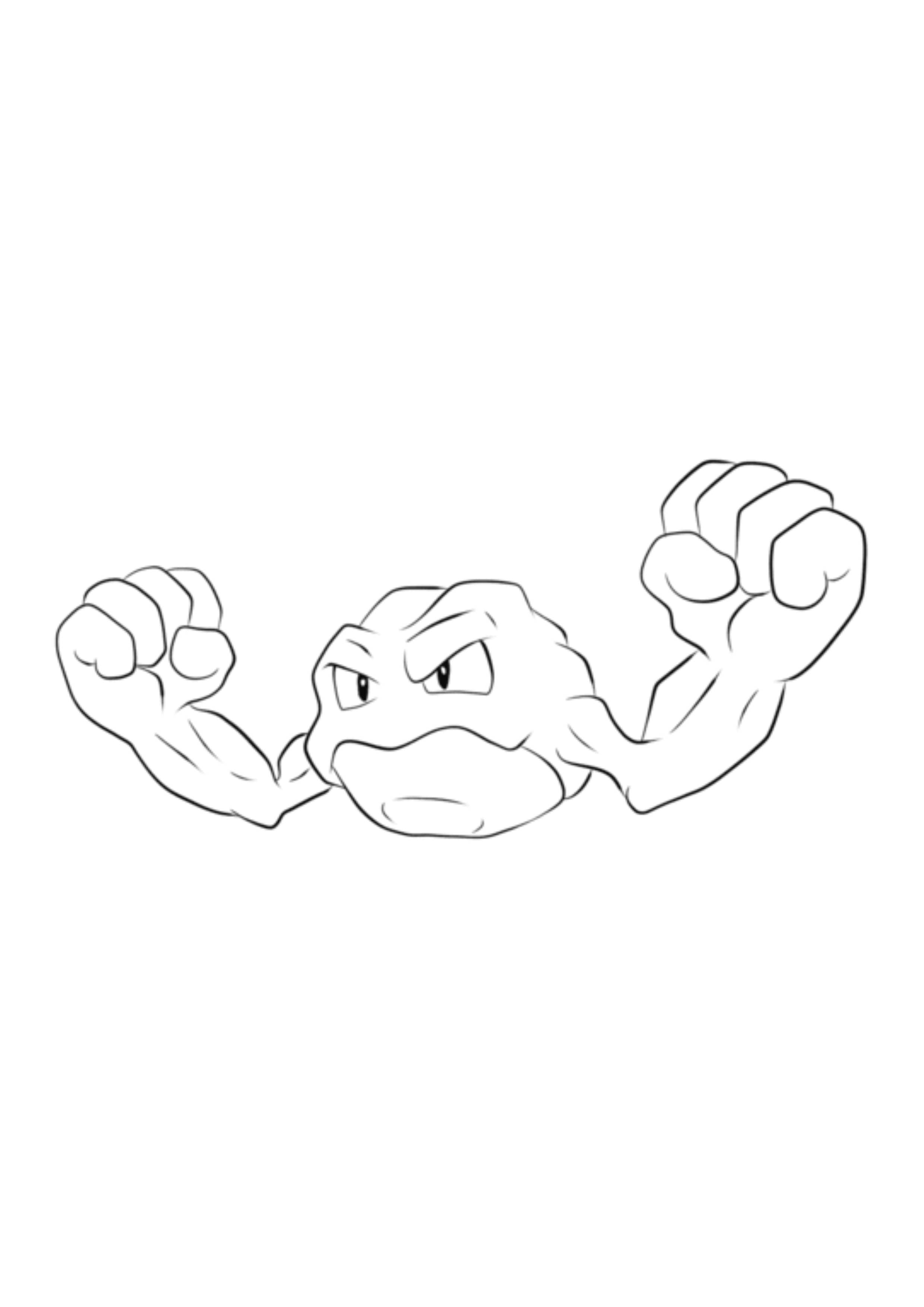 Geodude coloring page (A4) to print