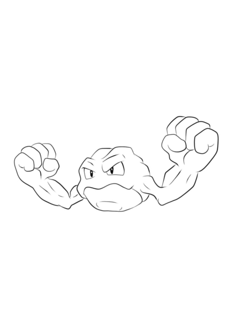 Geodude coloring page (A4) to print