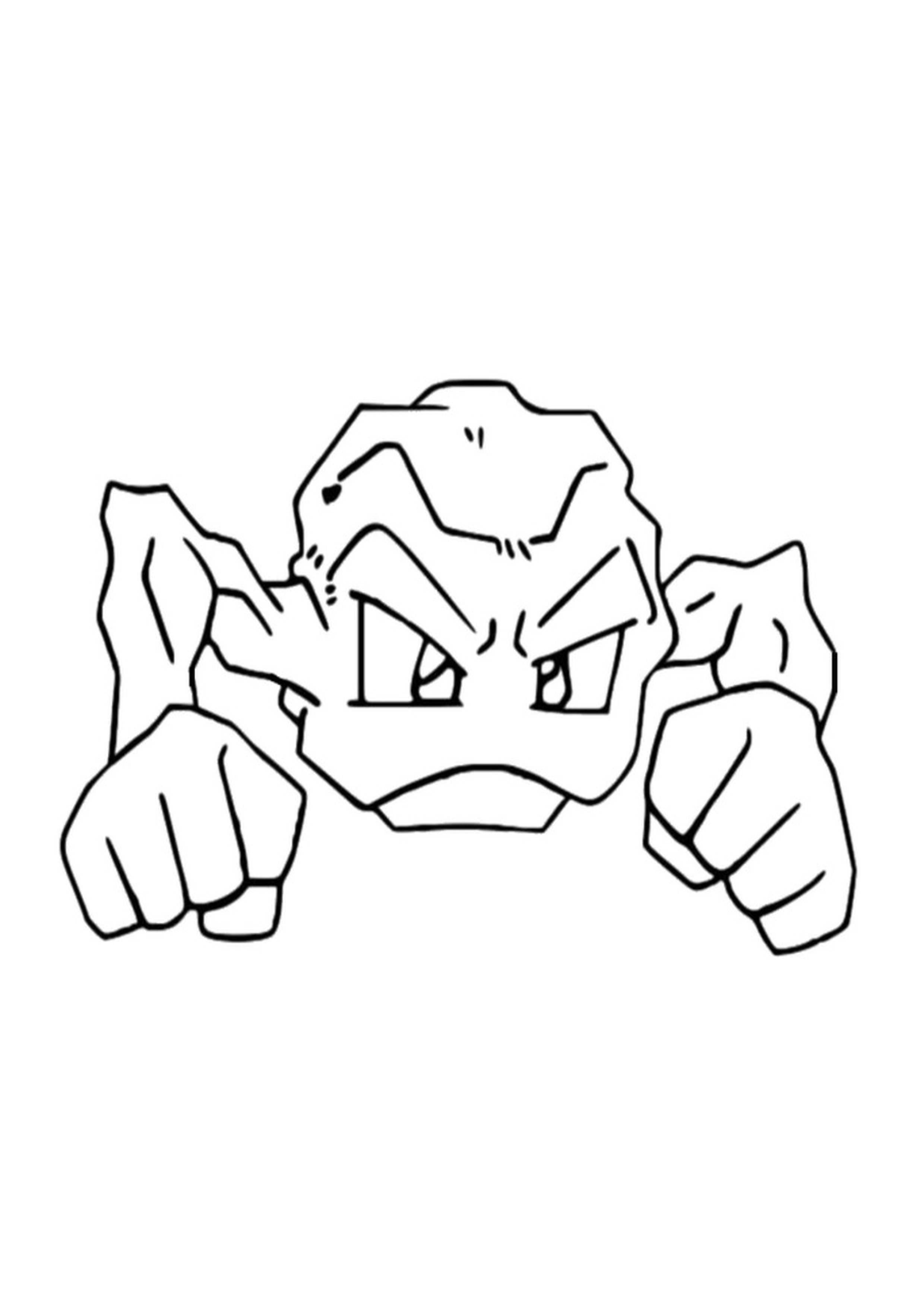 Geodude coloring page (A4) to print