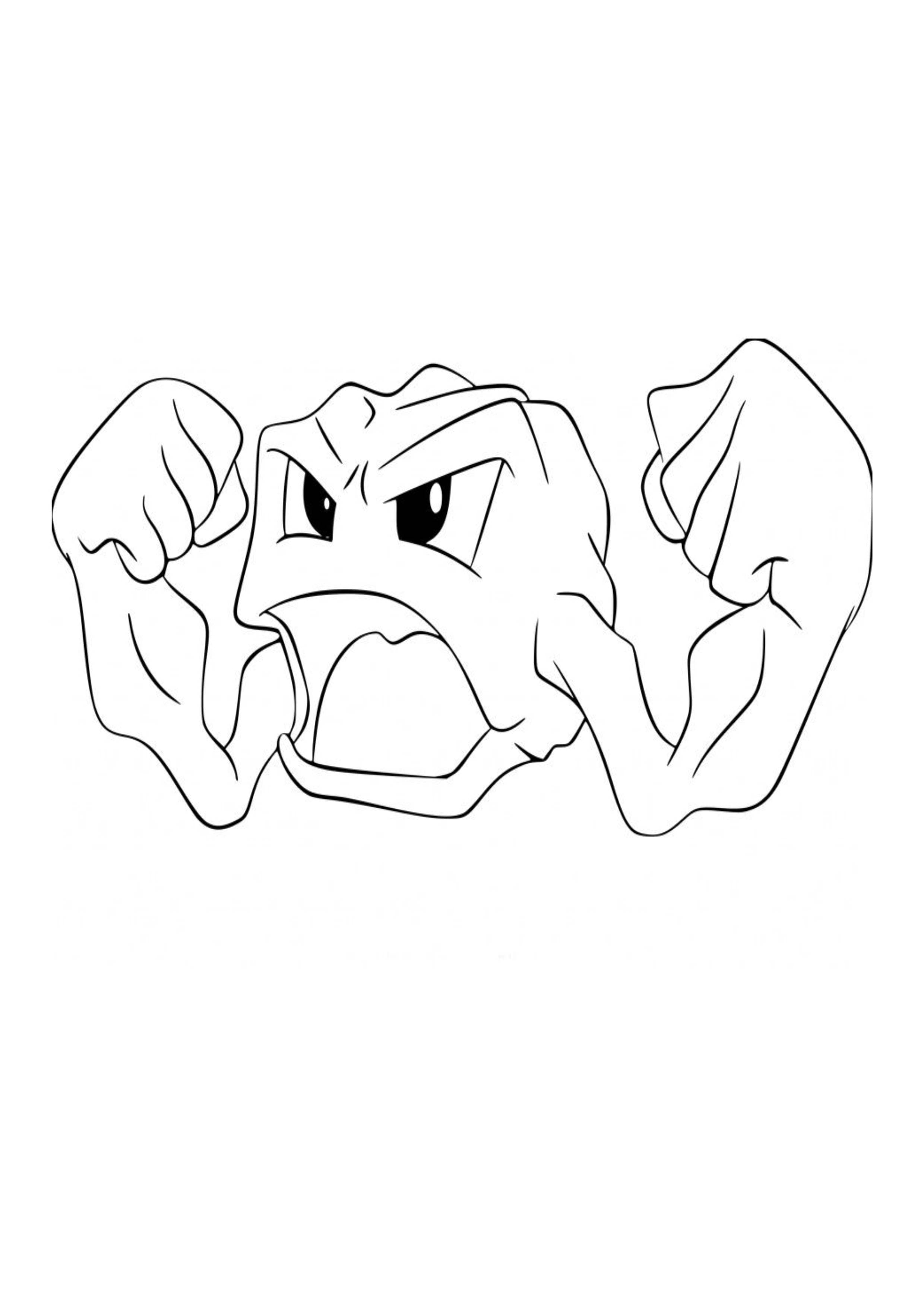 Geodude coloring page (A4) to print