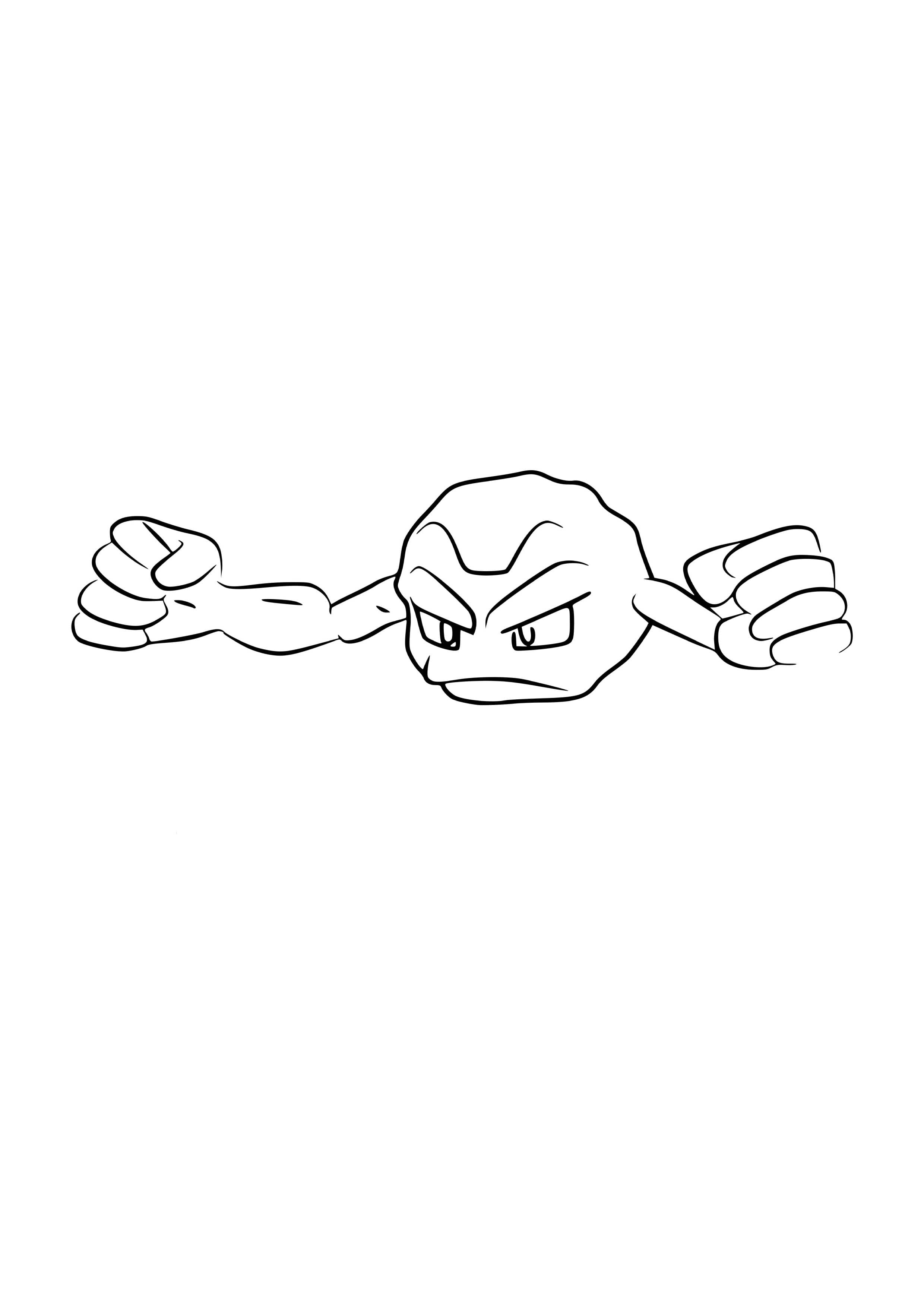 Geodude coloring page (A4) to print