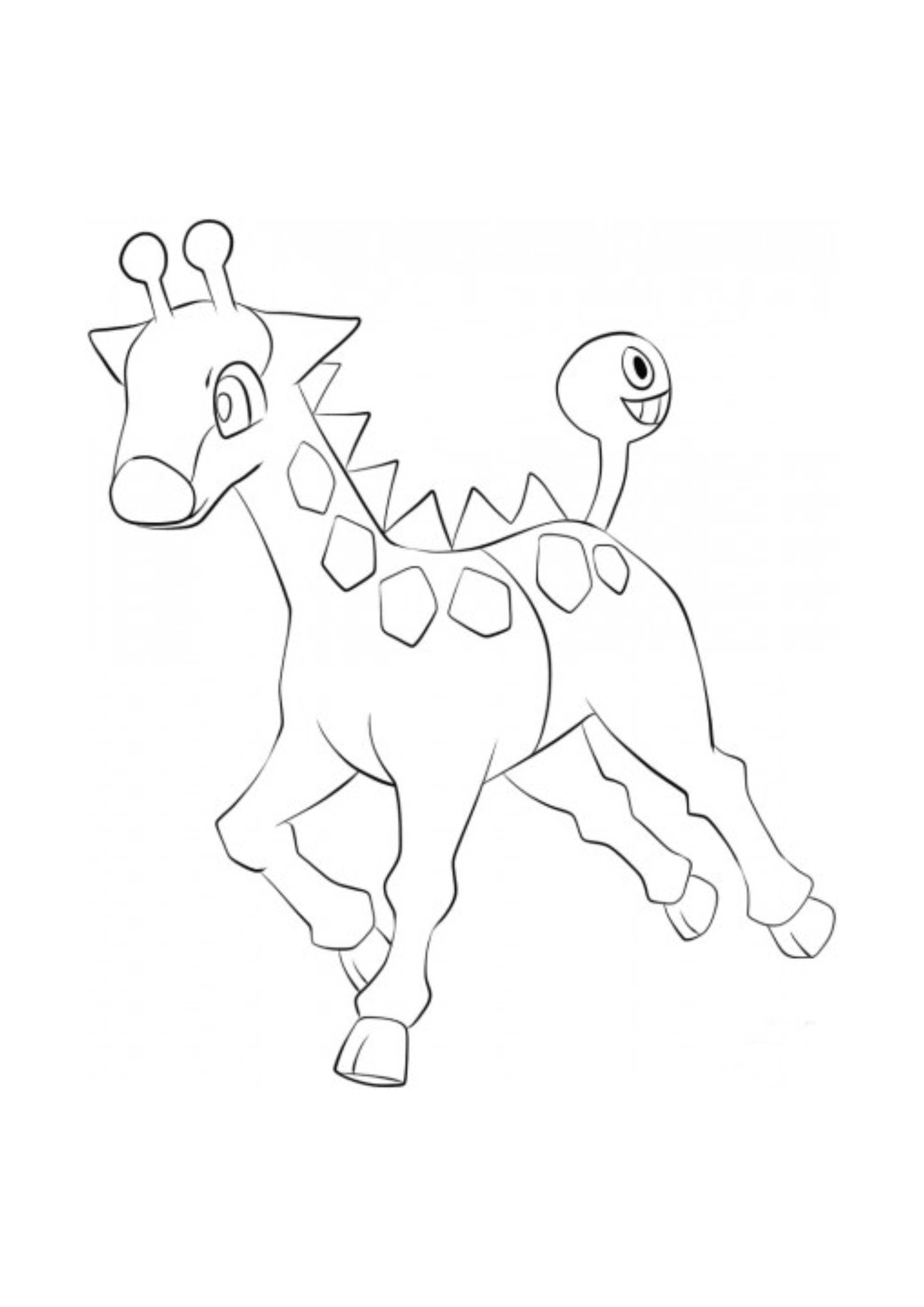 Girafarig coloring page (A4) to print