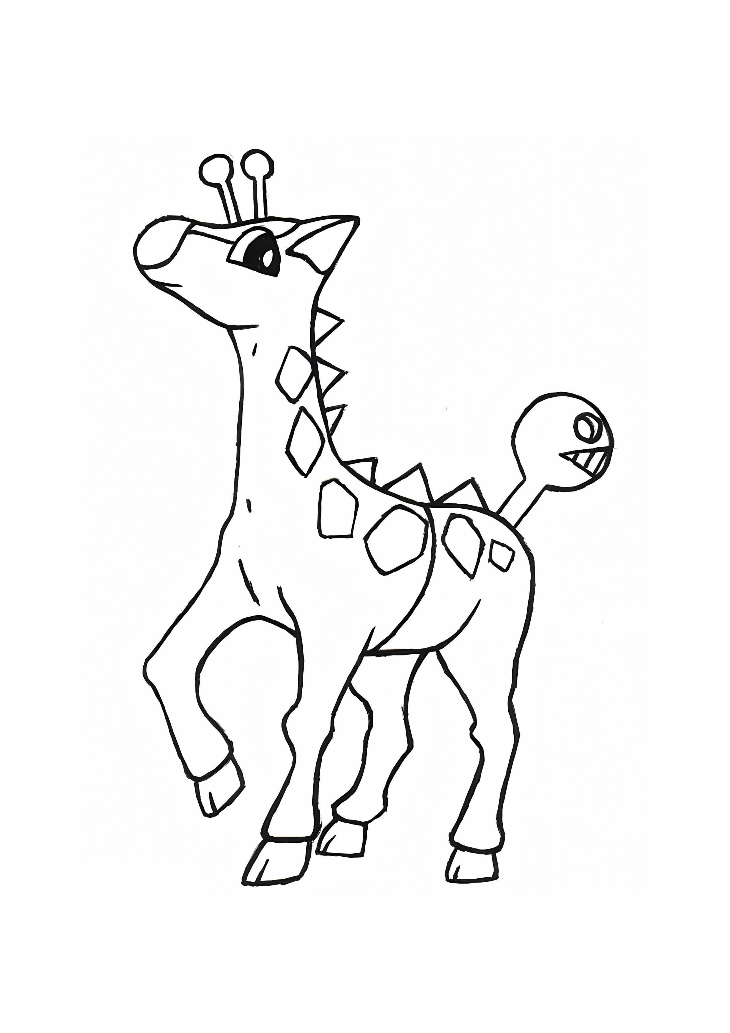 Girafarig coloring page (A4) to print