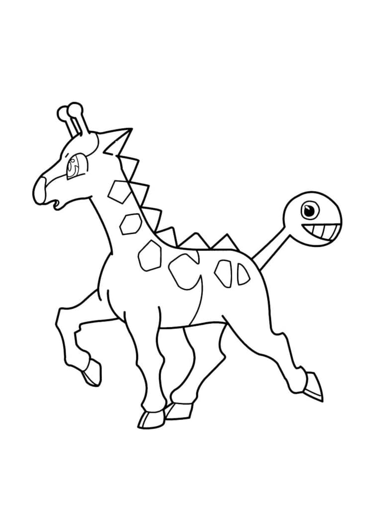 Girafarig coloring page (A4) to print