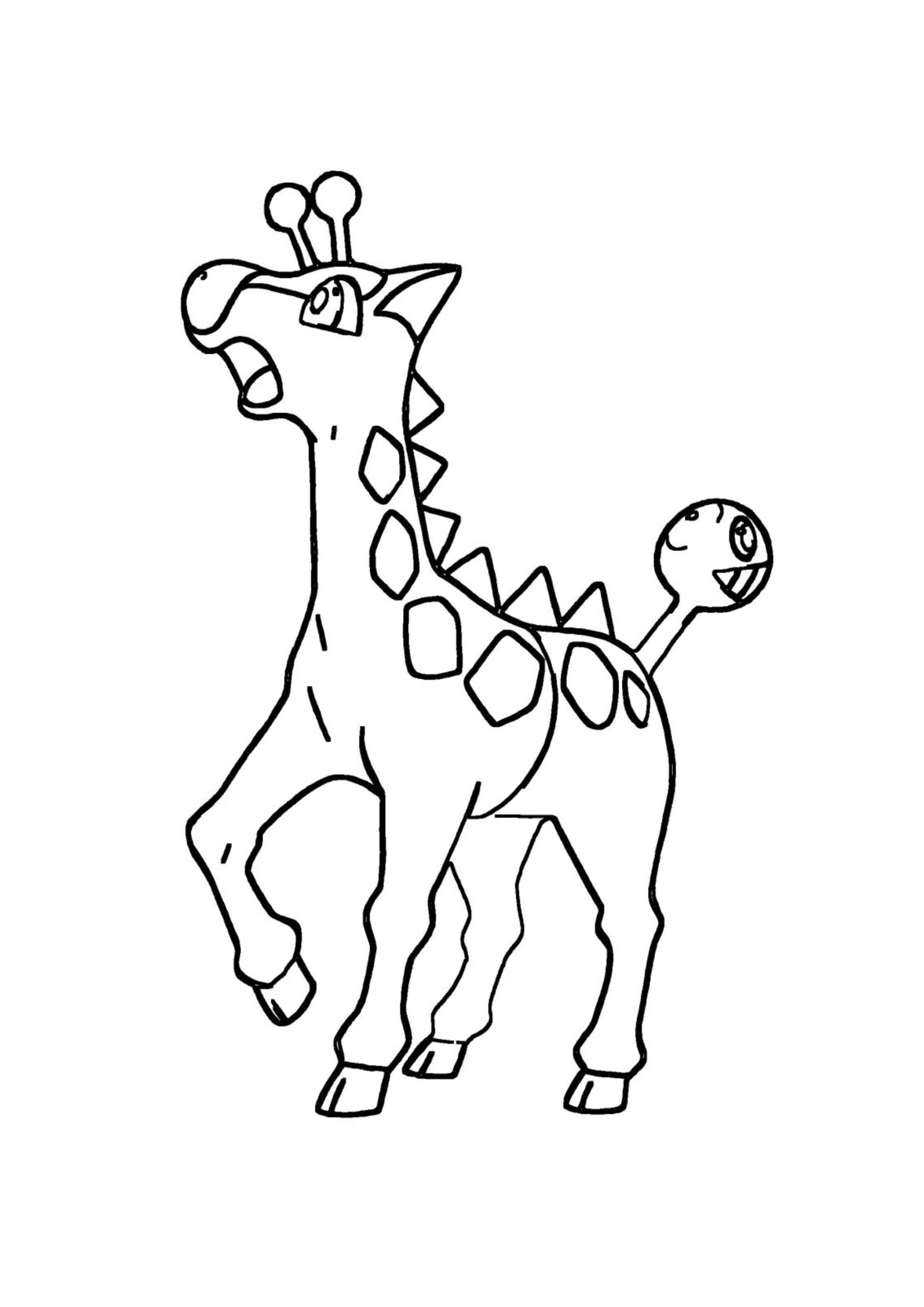 Girafarig coloring page (A4) to print