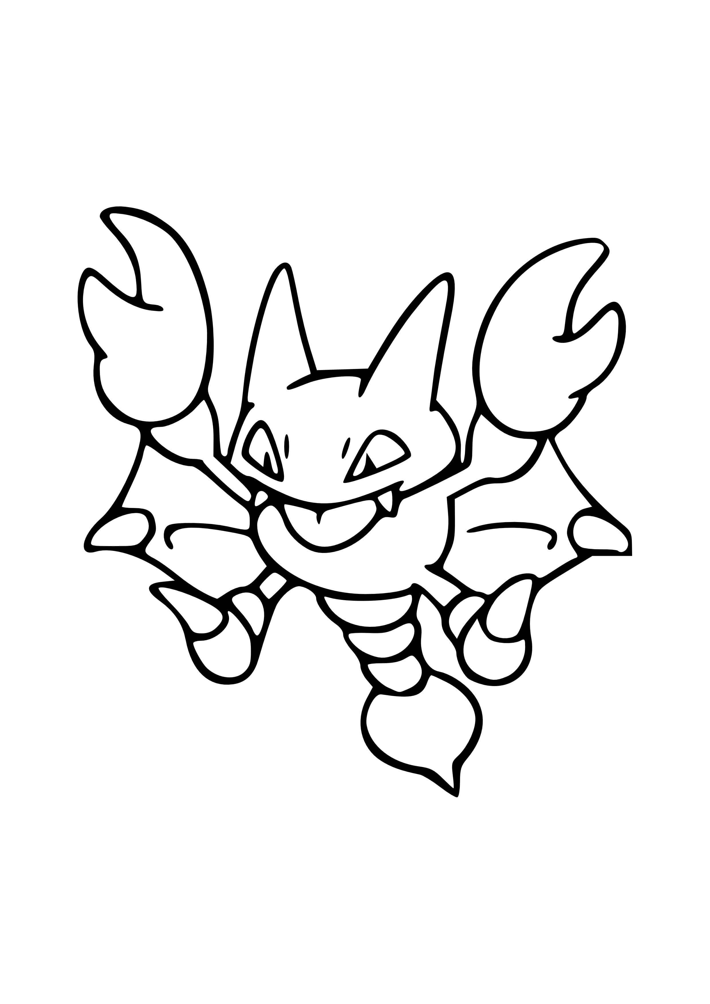 Gligar coloring page (A4) to print