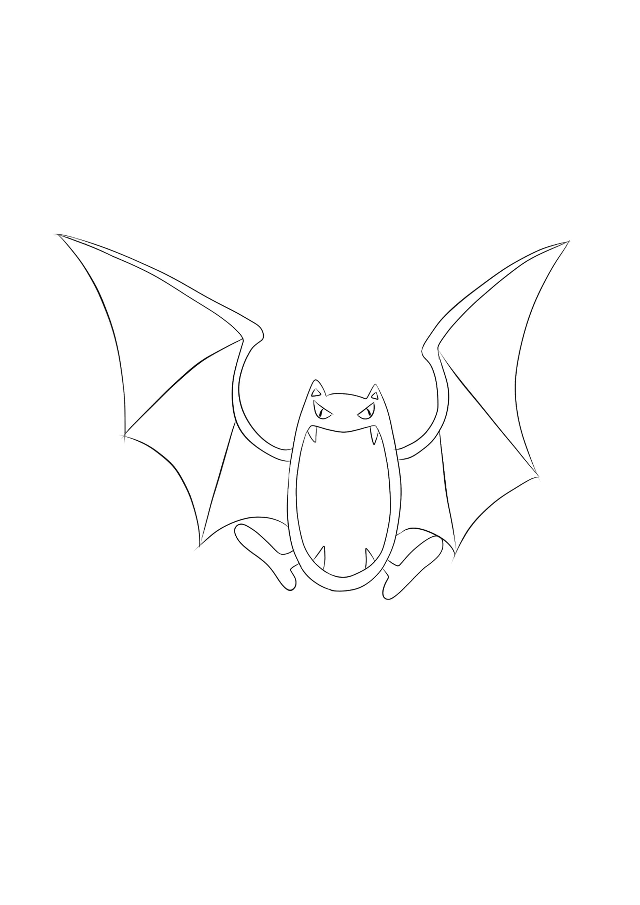 Golbat coloring page (A4) to print