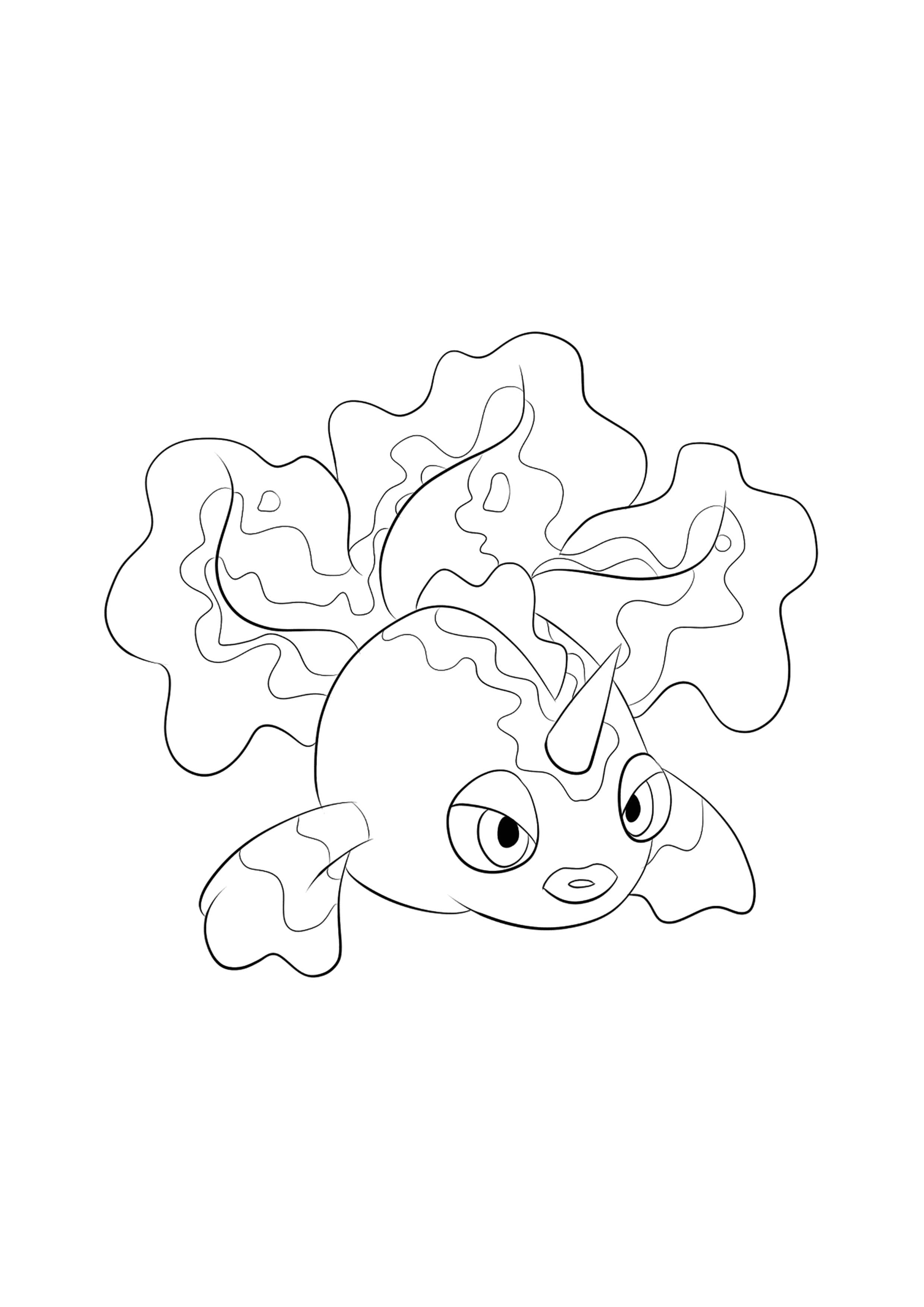 Goldeen coloring page (A4) to print