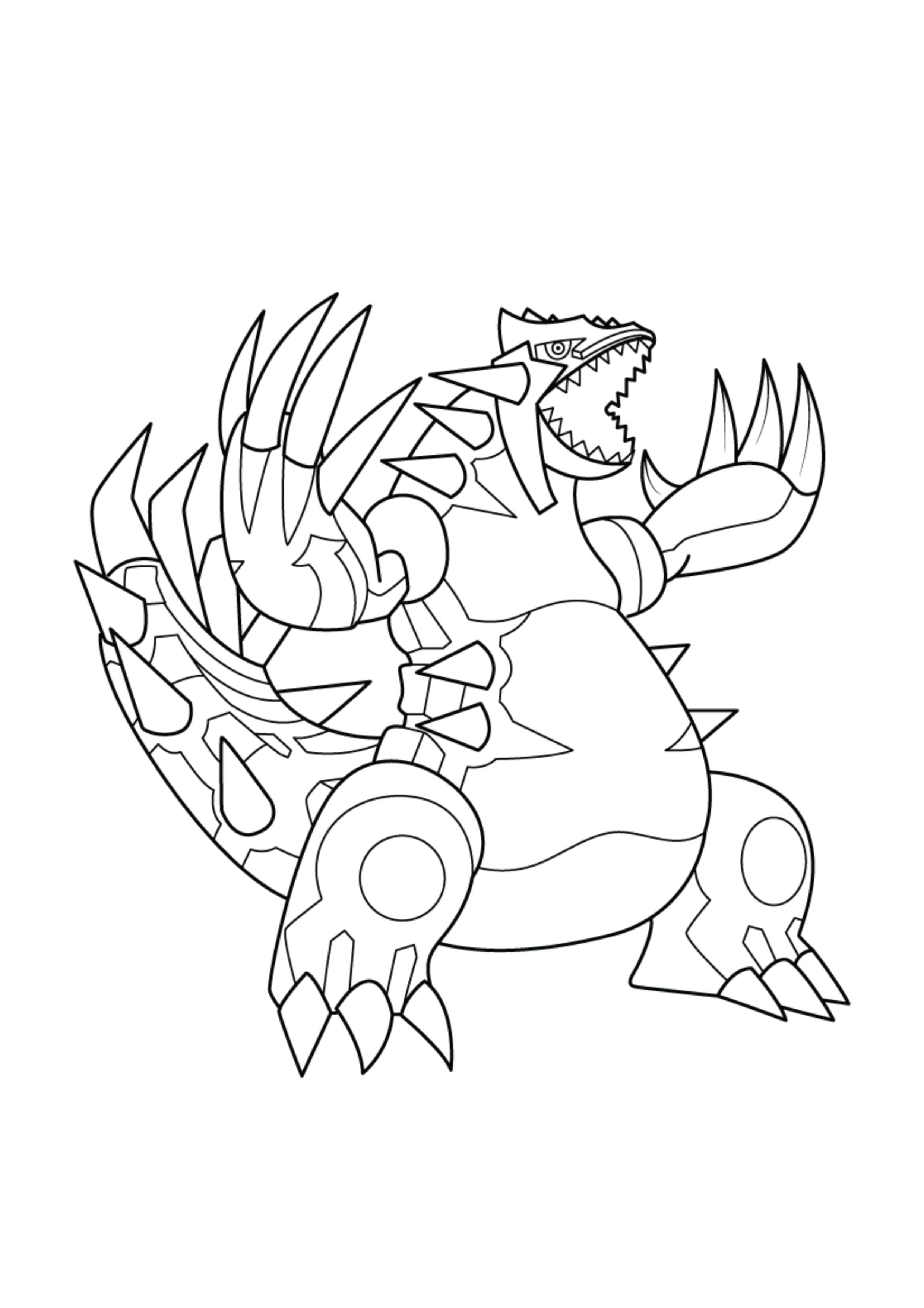 Groudon coloring page (A4) to print