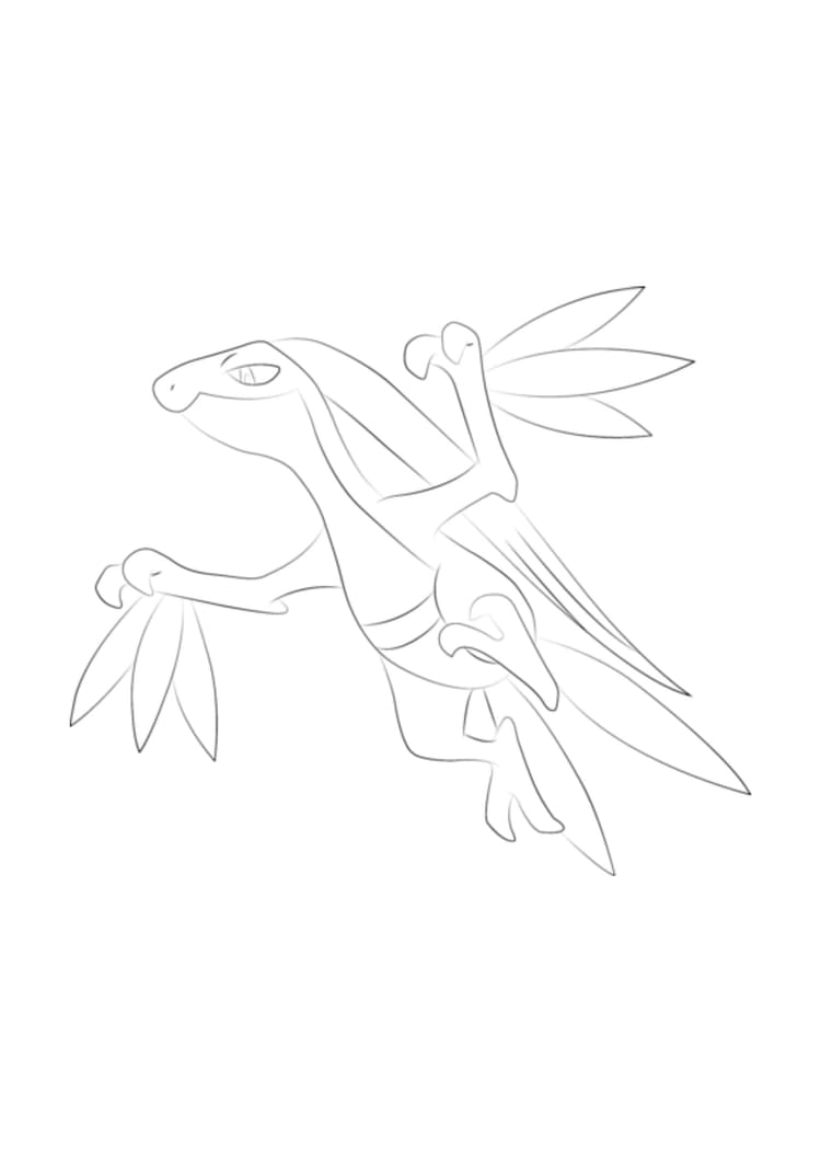 Grovyle coloring page (A4) to print
