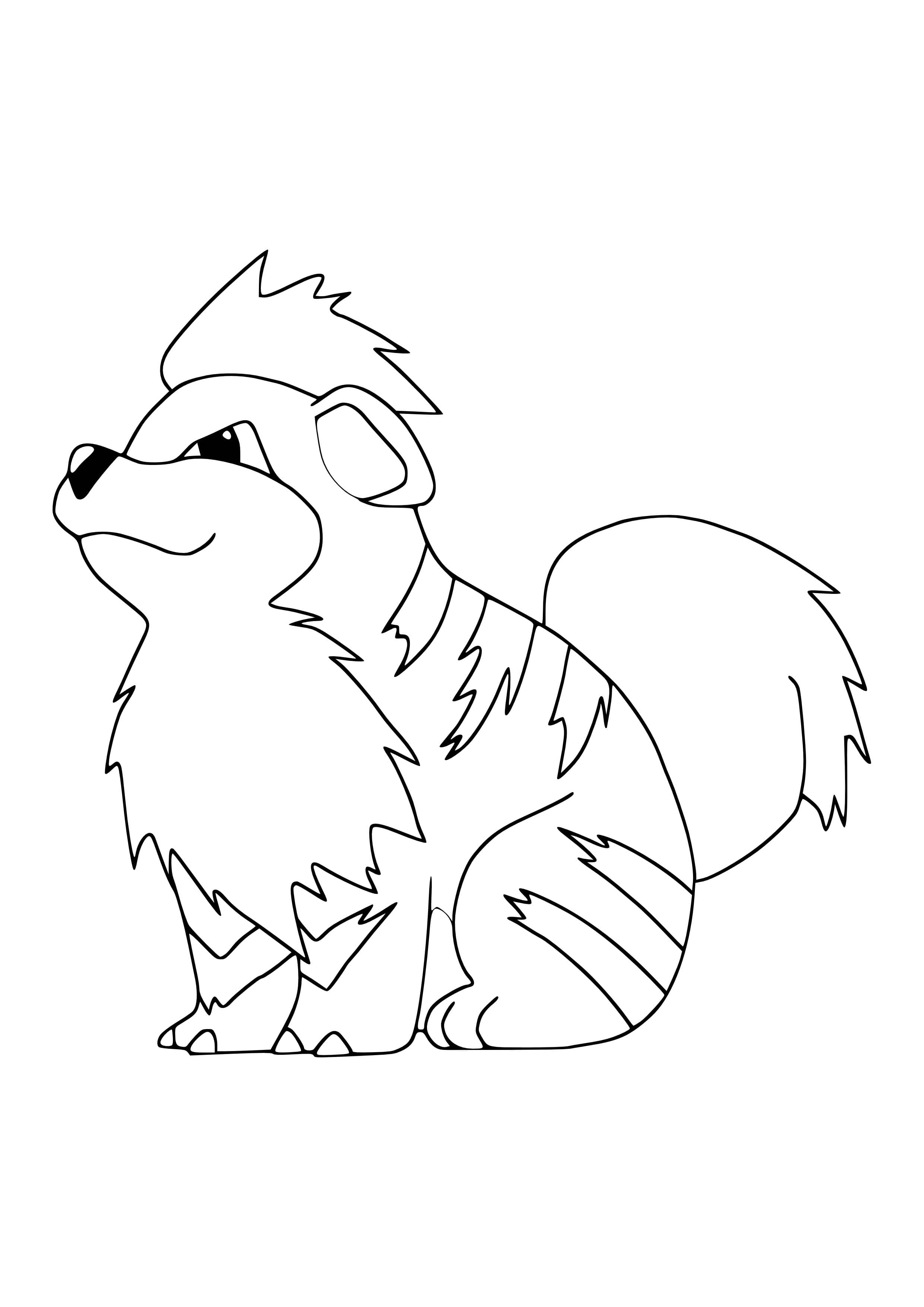 Growlithe coloring page (A4) to print