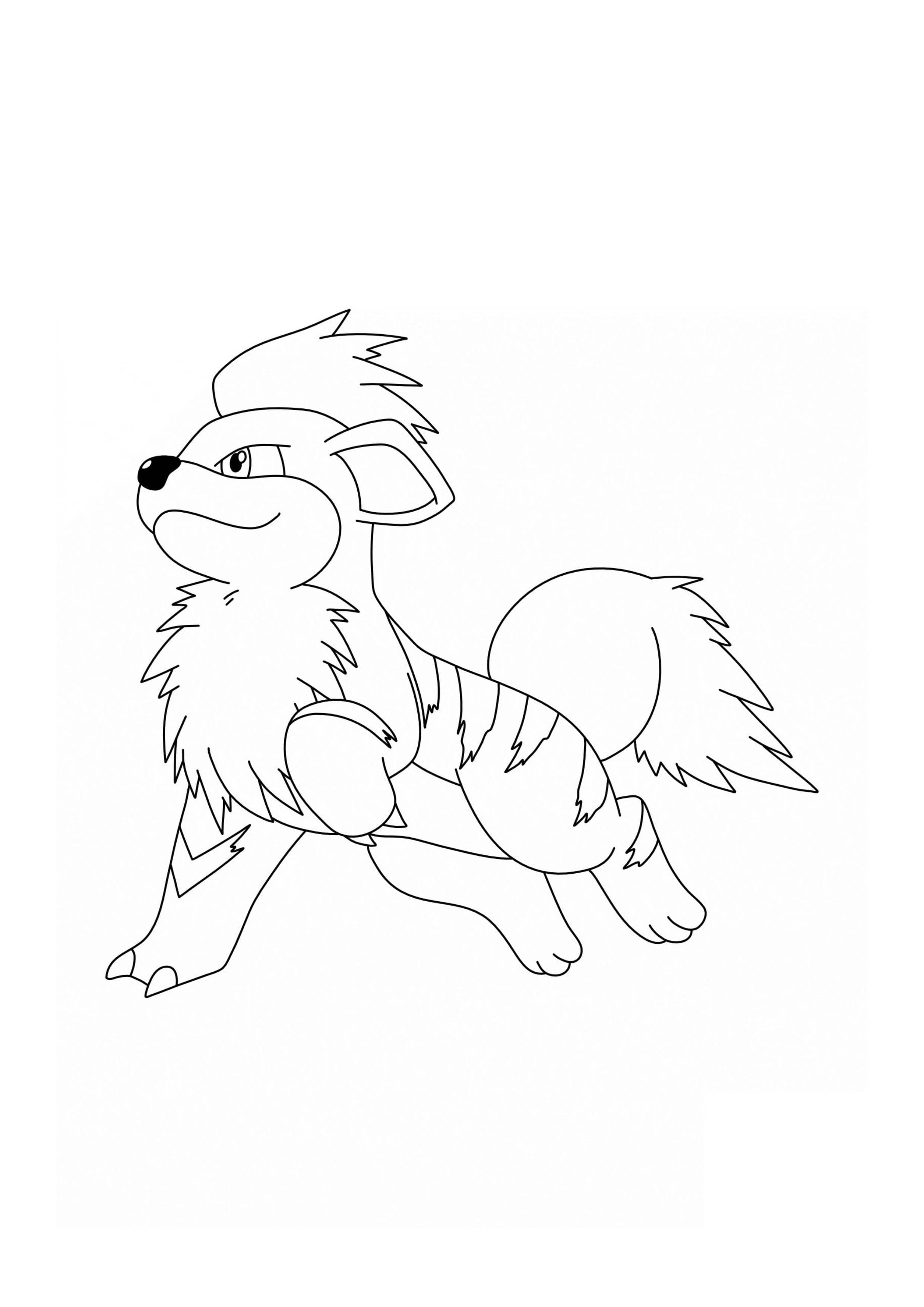 Growlithe coloring page (A4) to print