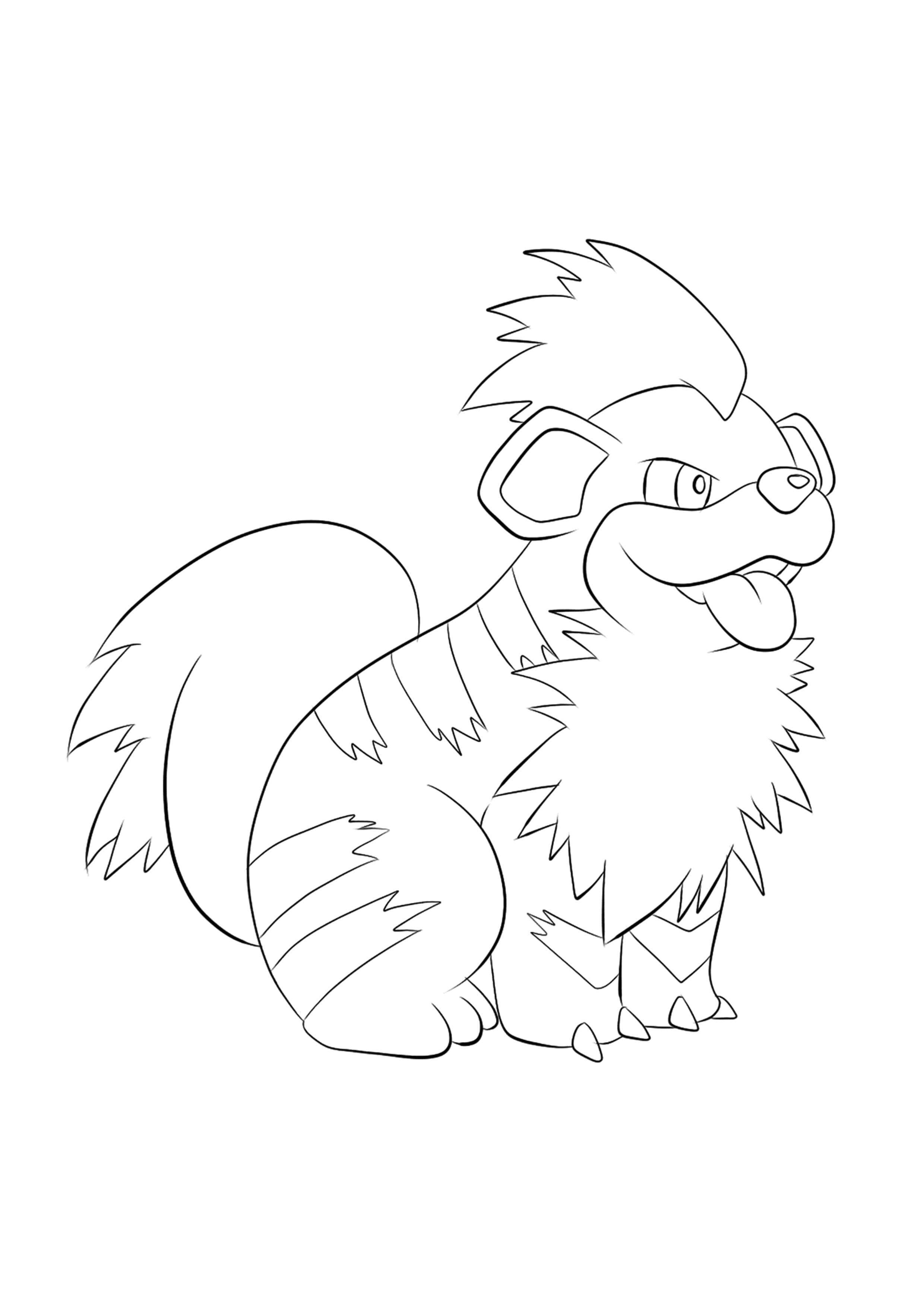 Growlithe coloring page (A4) to print