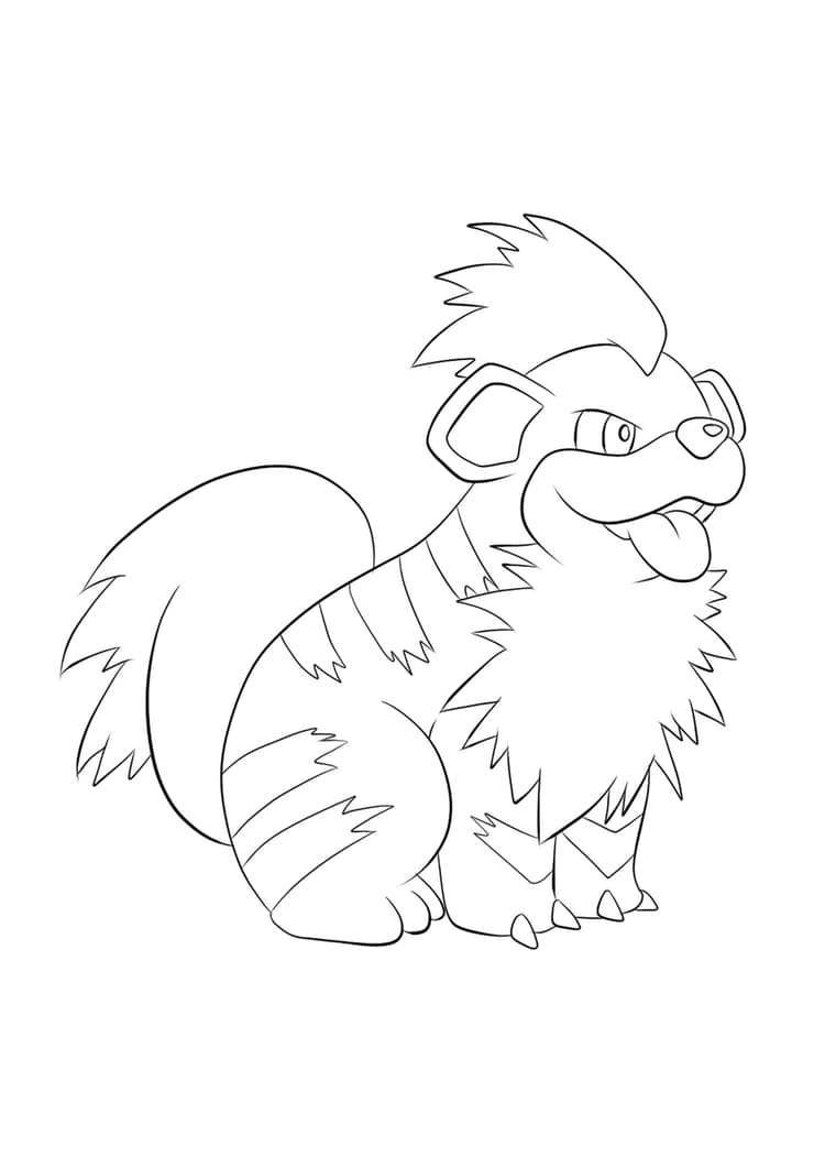 Growlithe coloring page (A4) to print