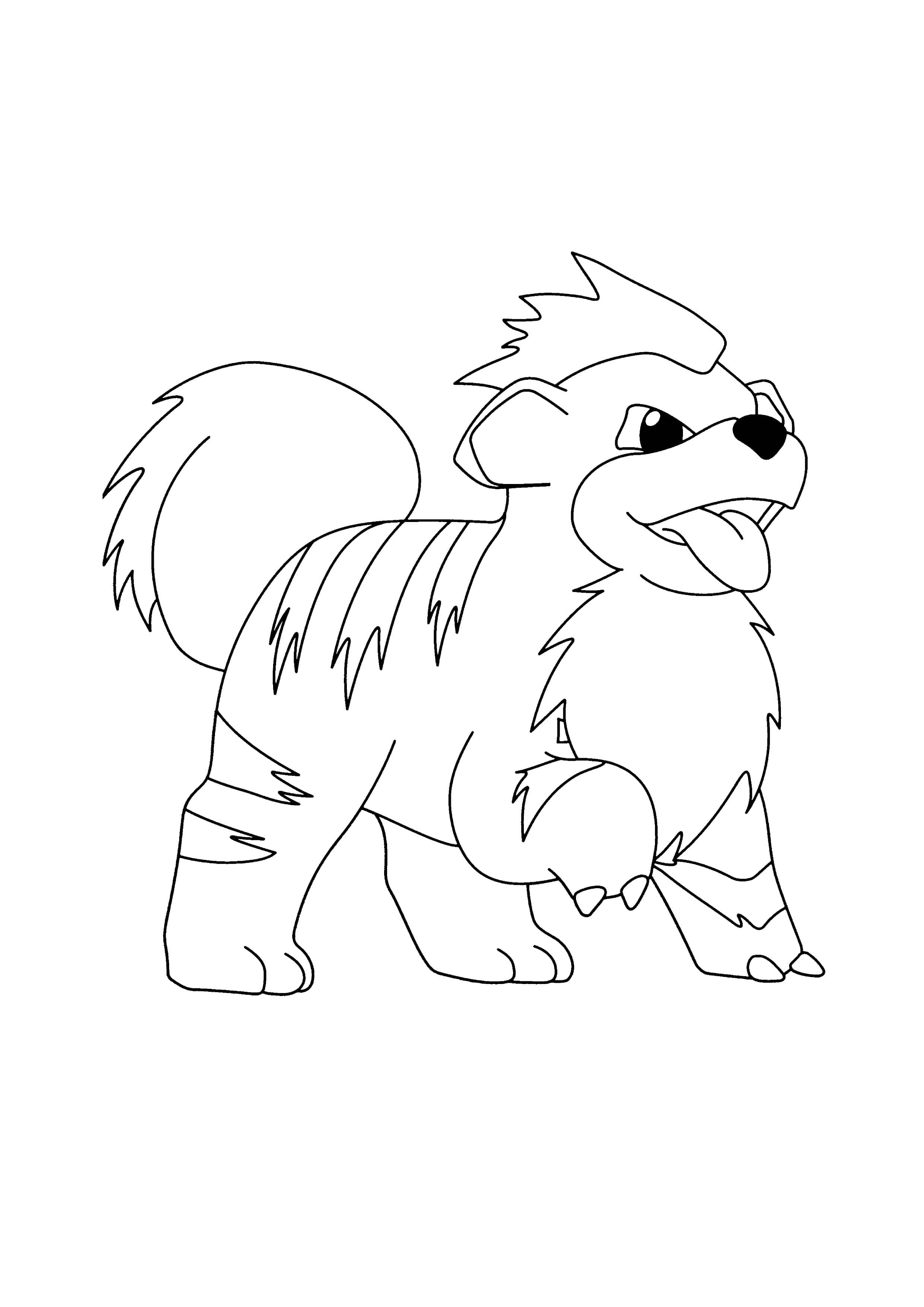 Growlithe coloring page (A4) to print