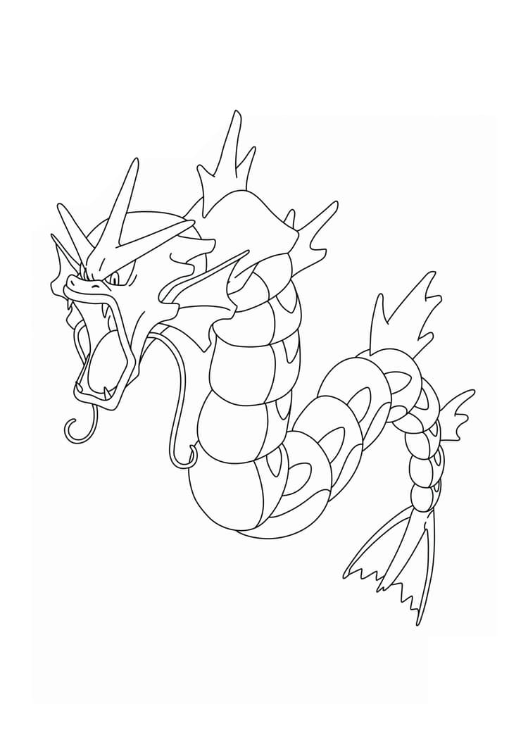 Gyarados coloring page (A4) to print