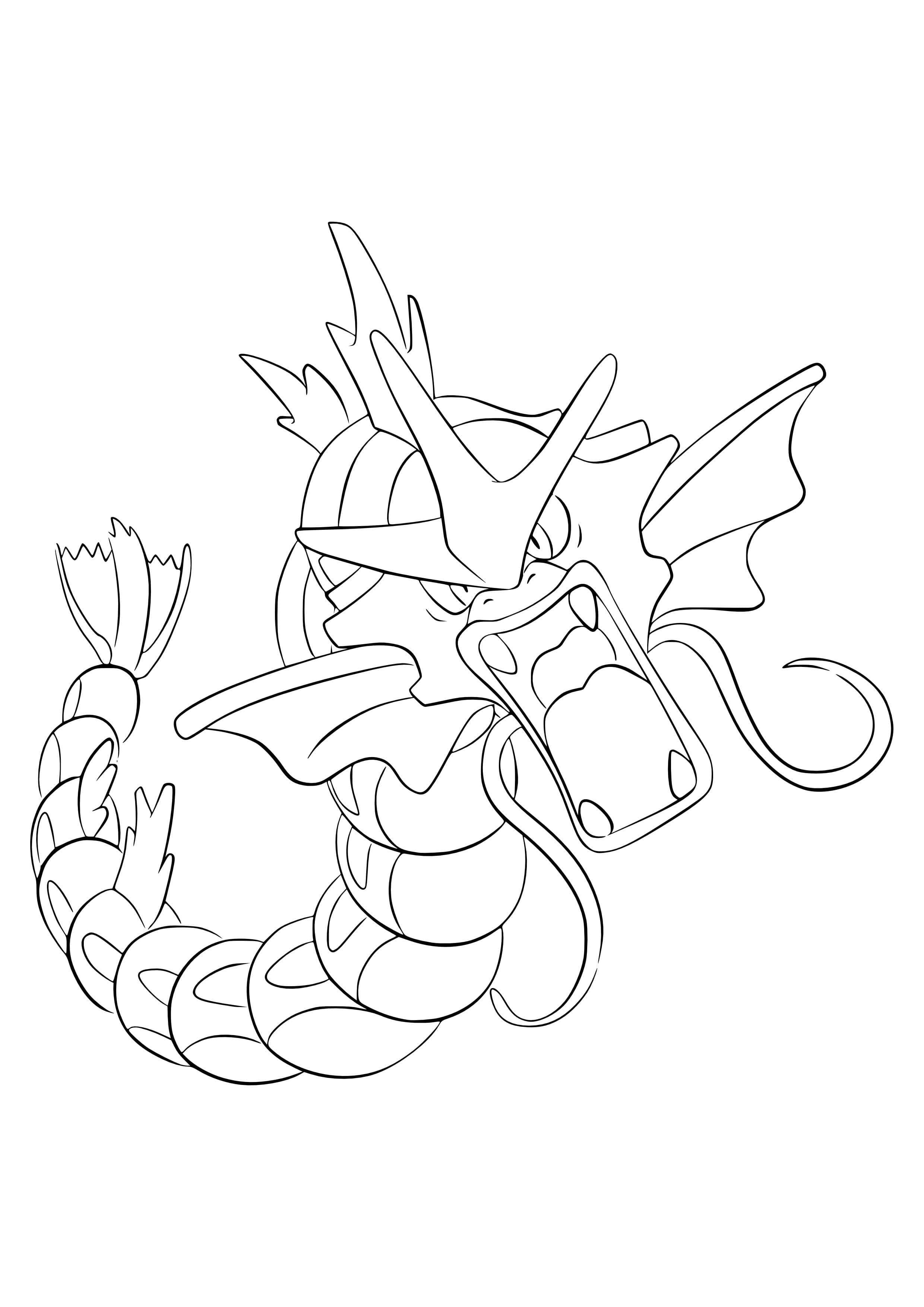 Gyarados coloring page (A4) to print