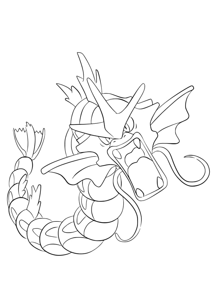 Gyarados coloring page (A4) to print