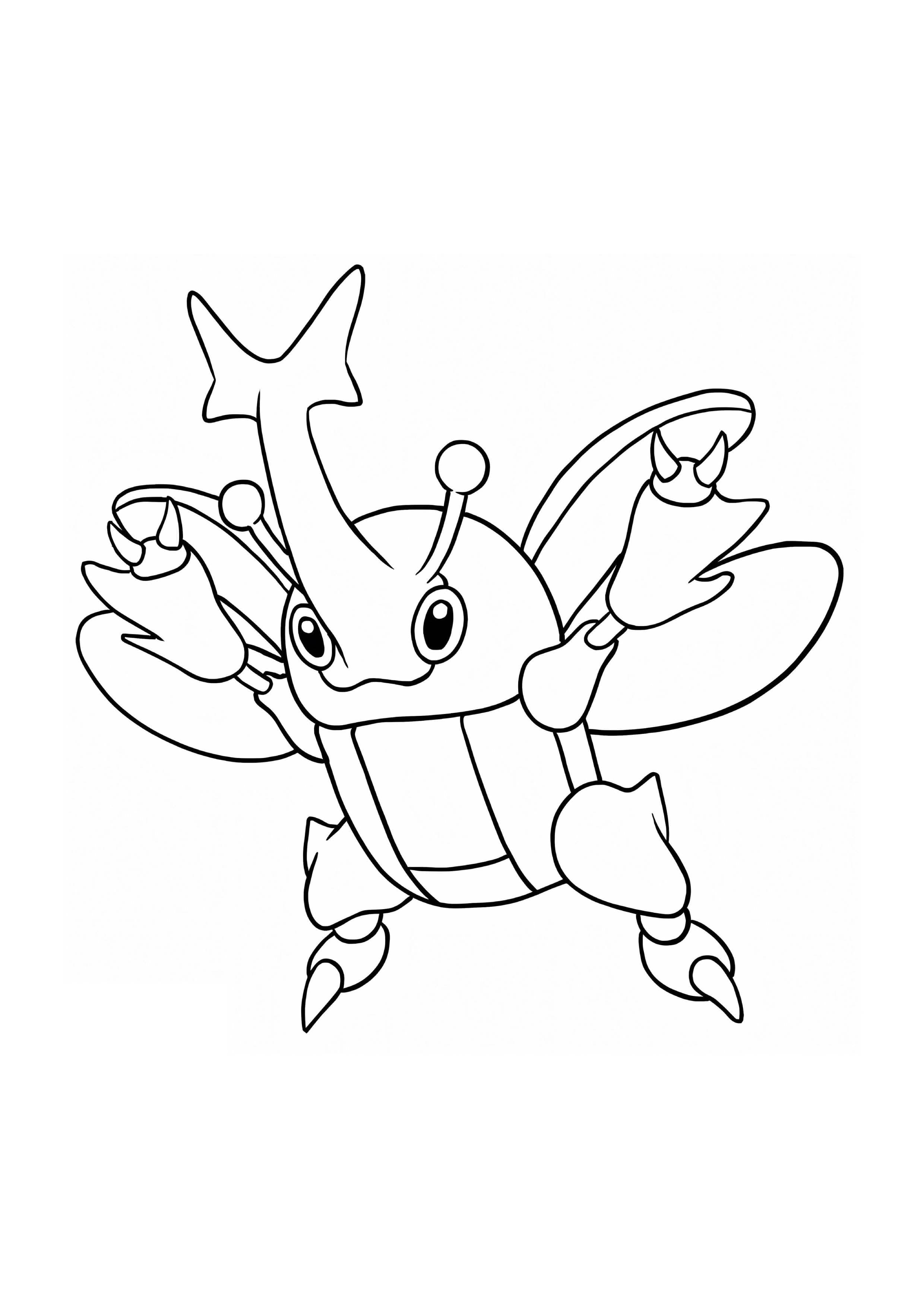 Heracross coloring page (A4) to print