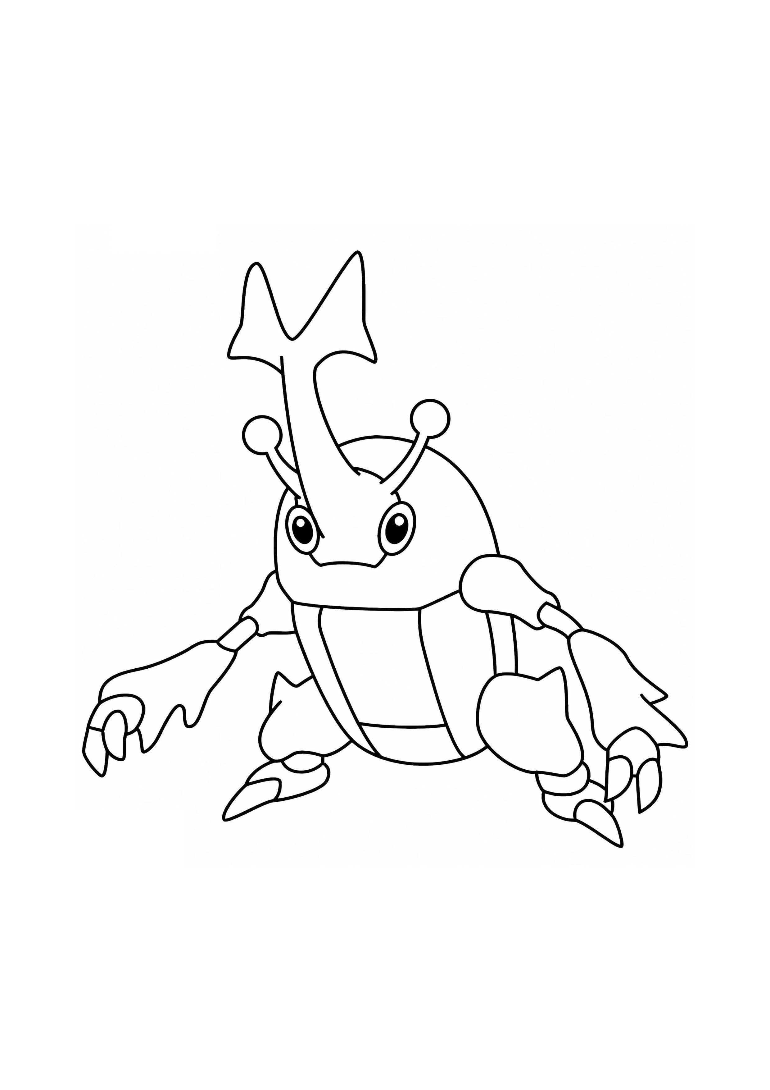 Heracross coloring page (A4) to print