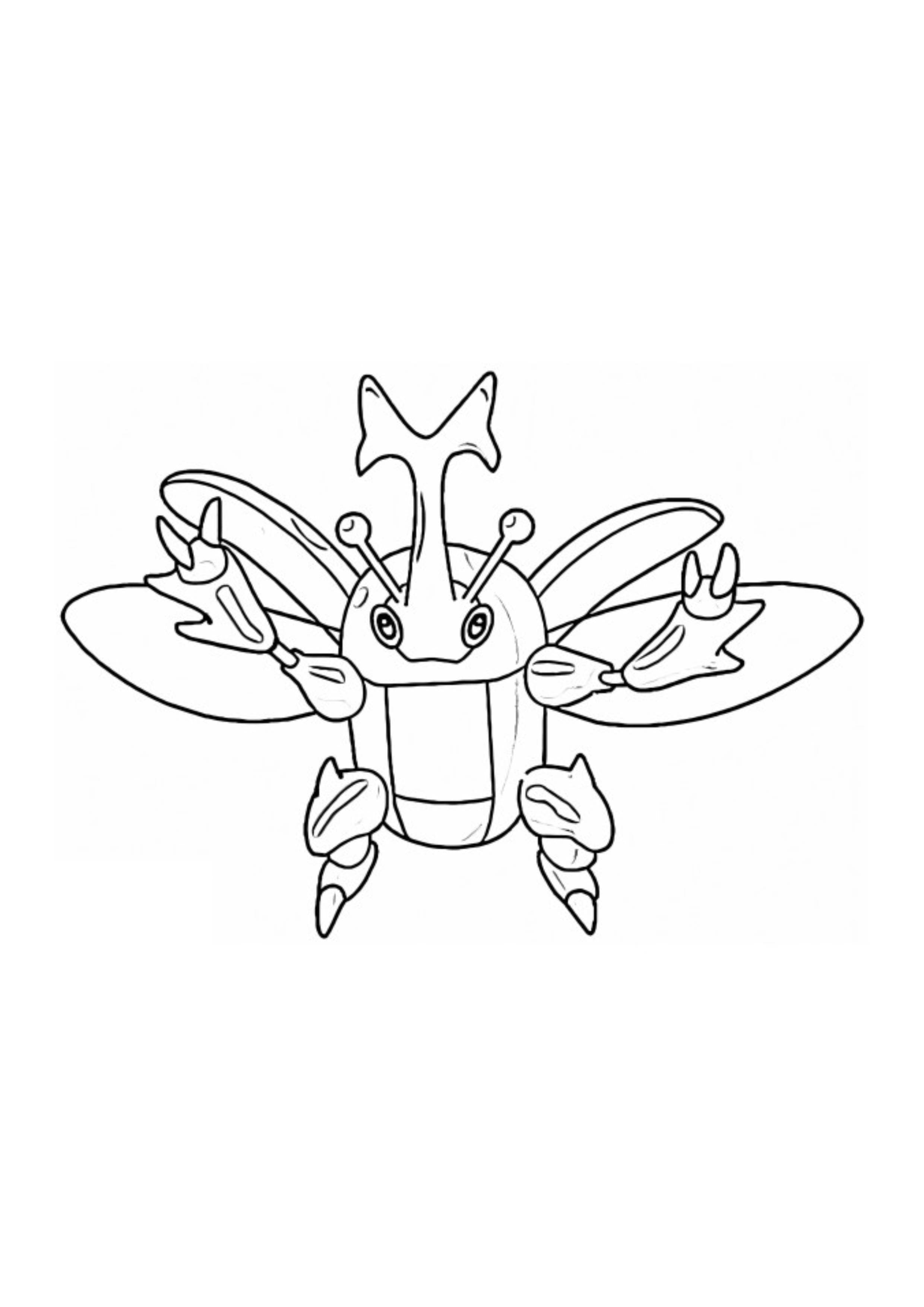 Heracross coloring page (A4) to print