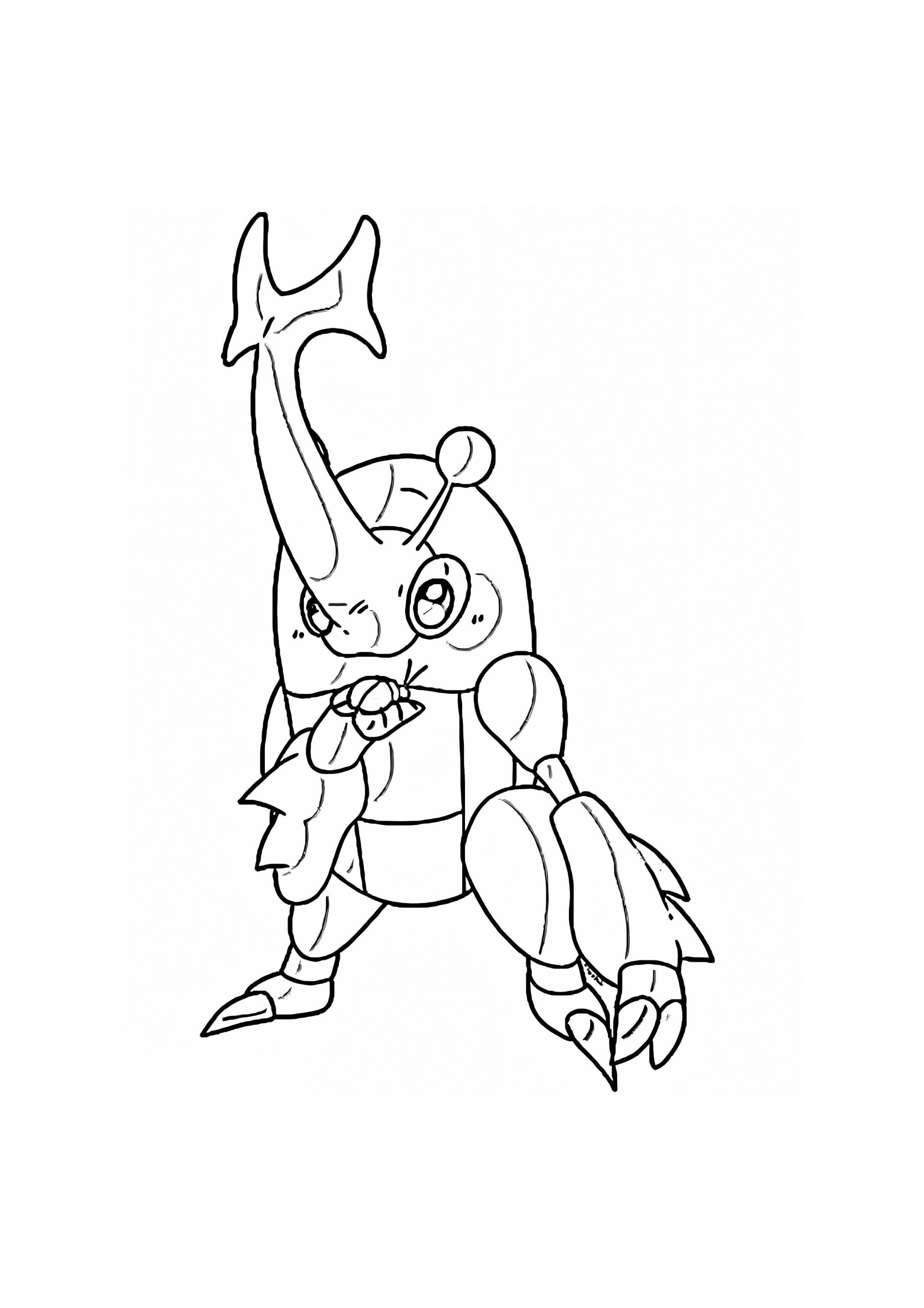 Heracross coloring page (A4) to print