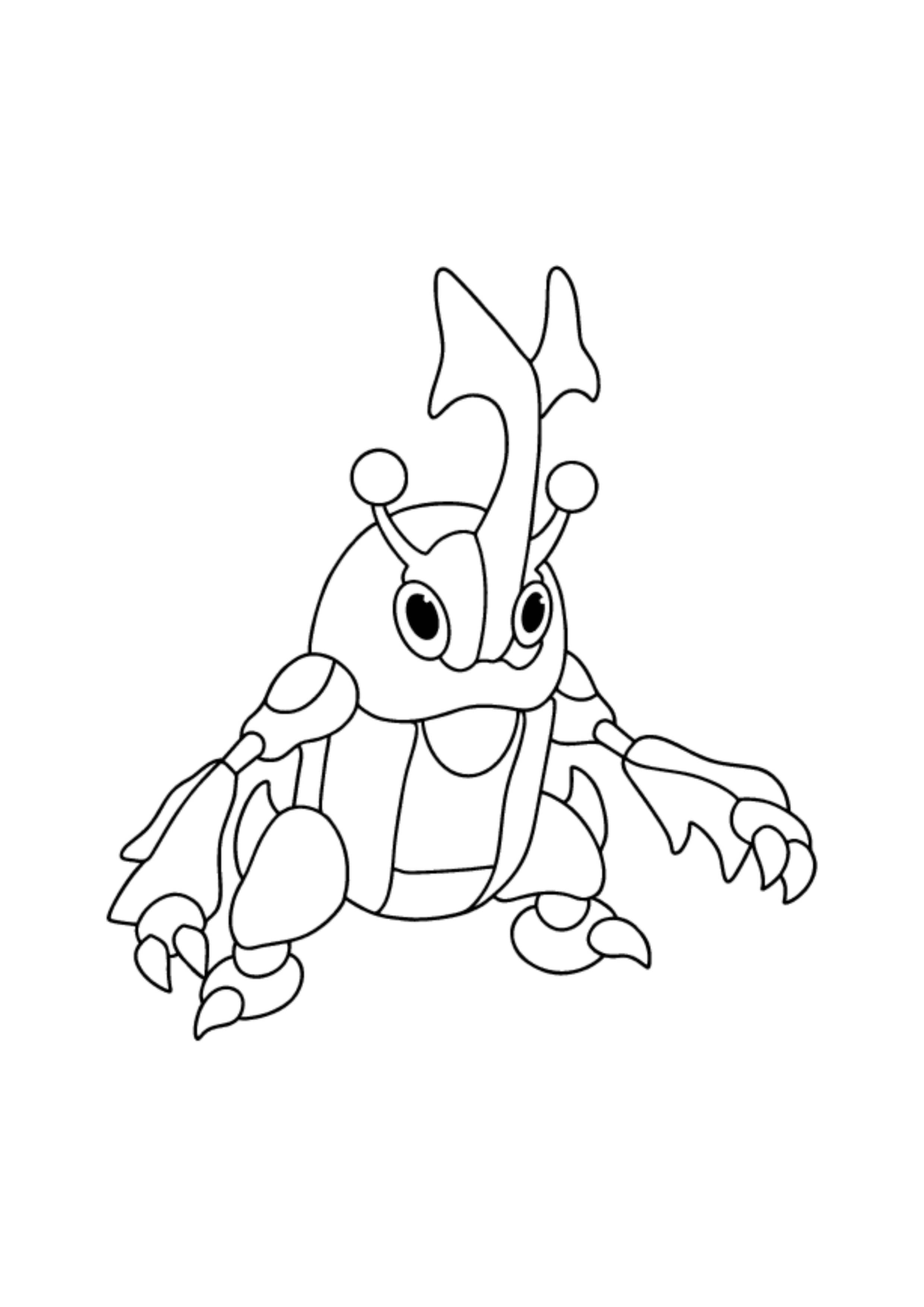 Heracross coloring page (A4) to print