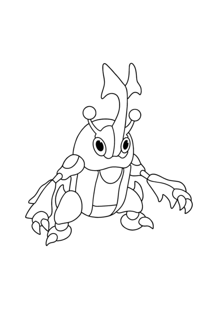 Heracross coloring page (A4) to print
