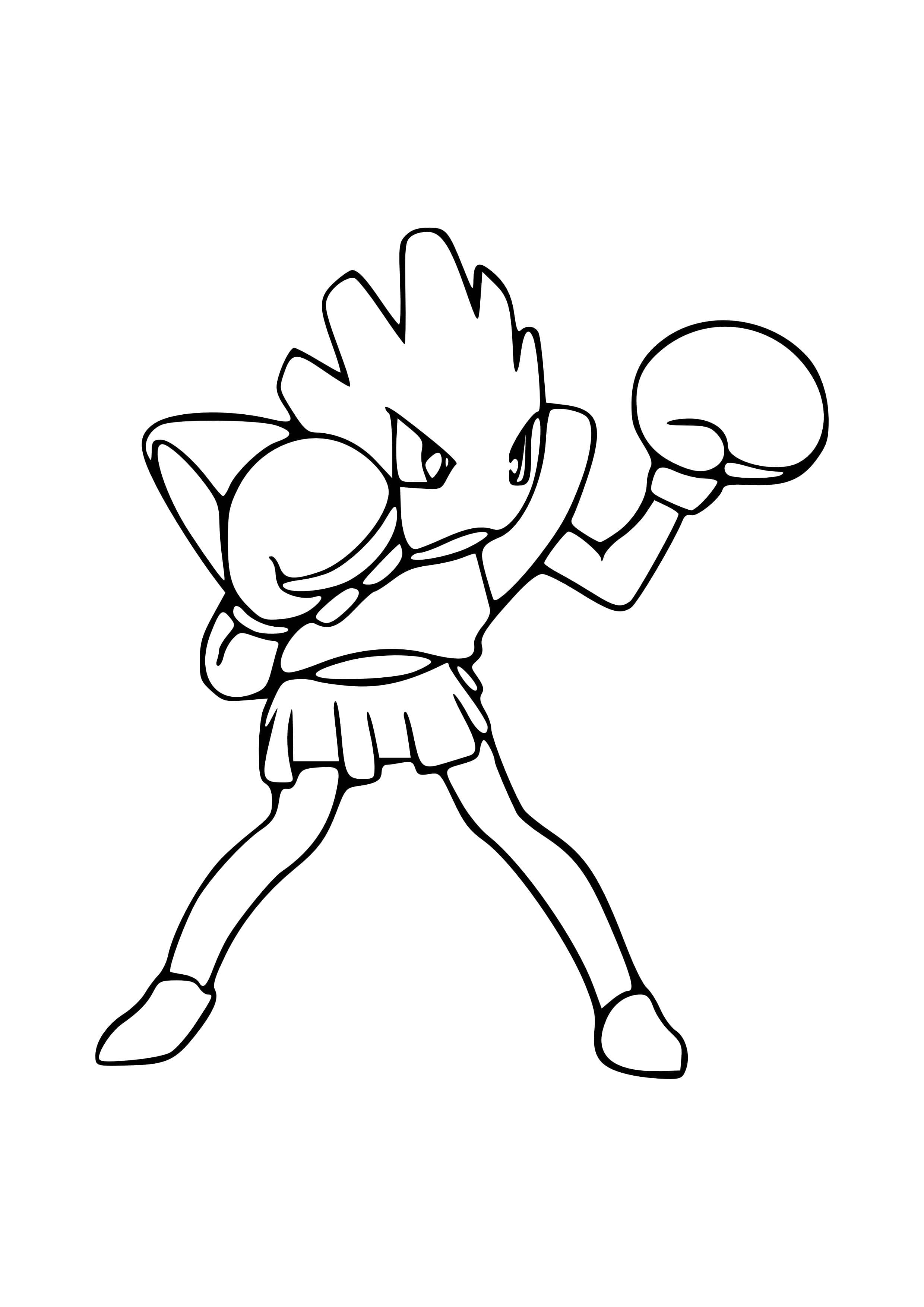 Hitmonchan coloring page (A4) to print