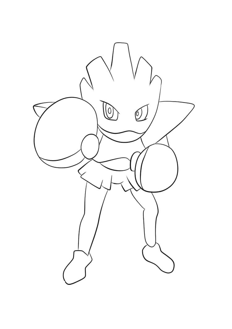 Hitmonchan coloring page (A4) to print