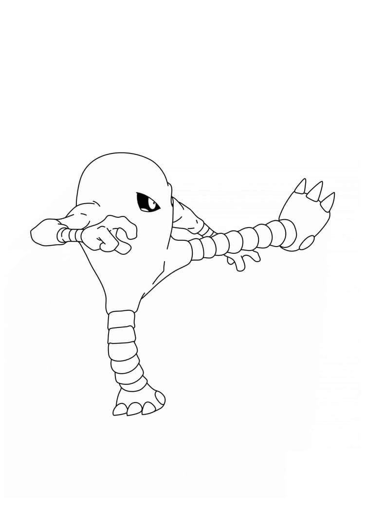 Hitmonlee coloring page (A4) to print