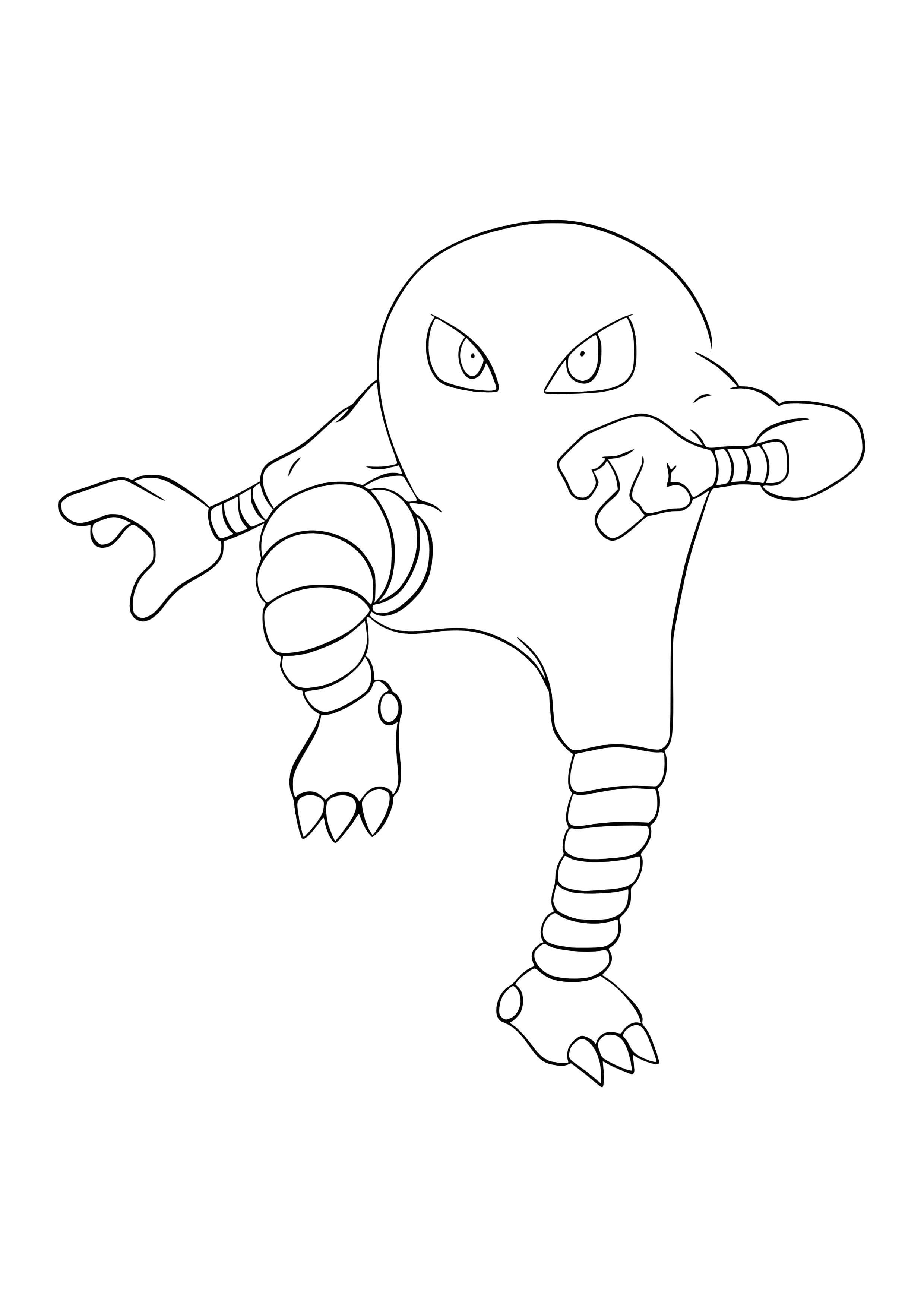 Hitmonlee coloring page (A4) to print