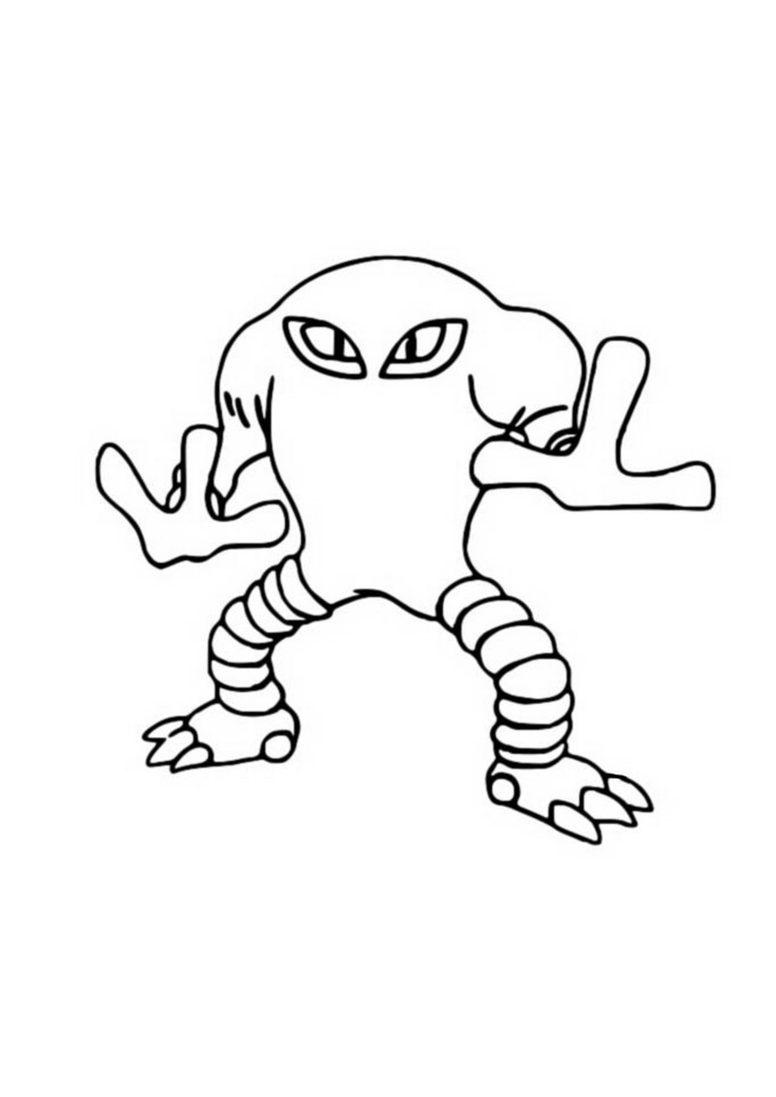 Hitmonlee coloring page (A4) to print