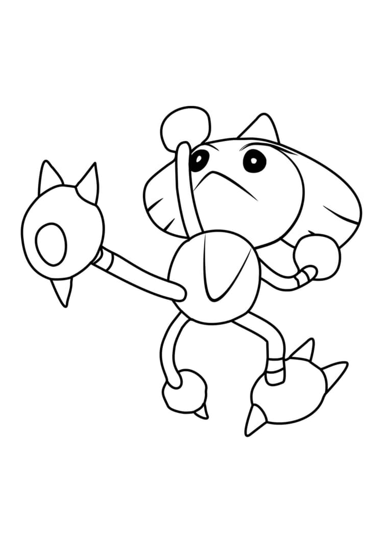 Hitmontop coloring page (A4) to print