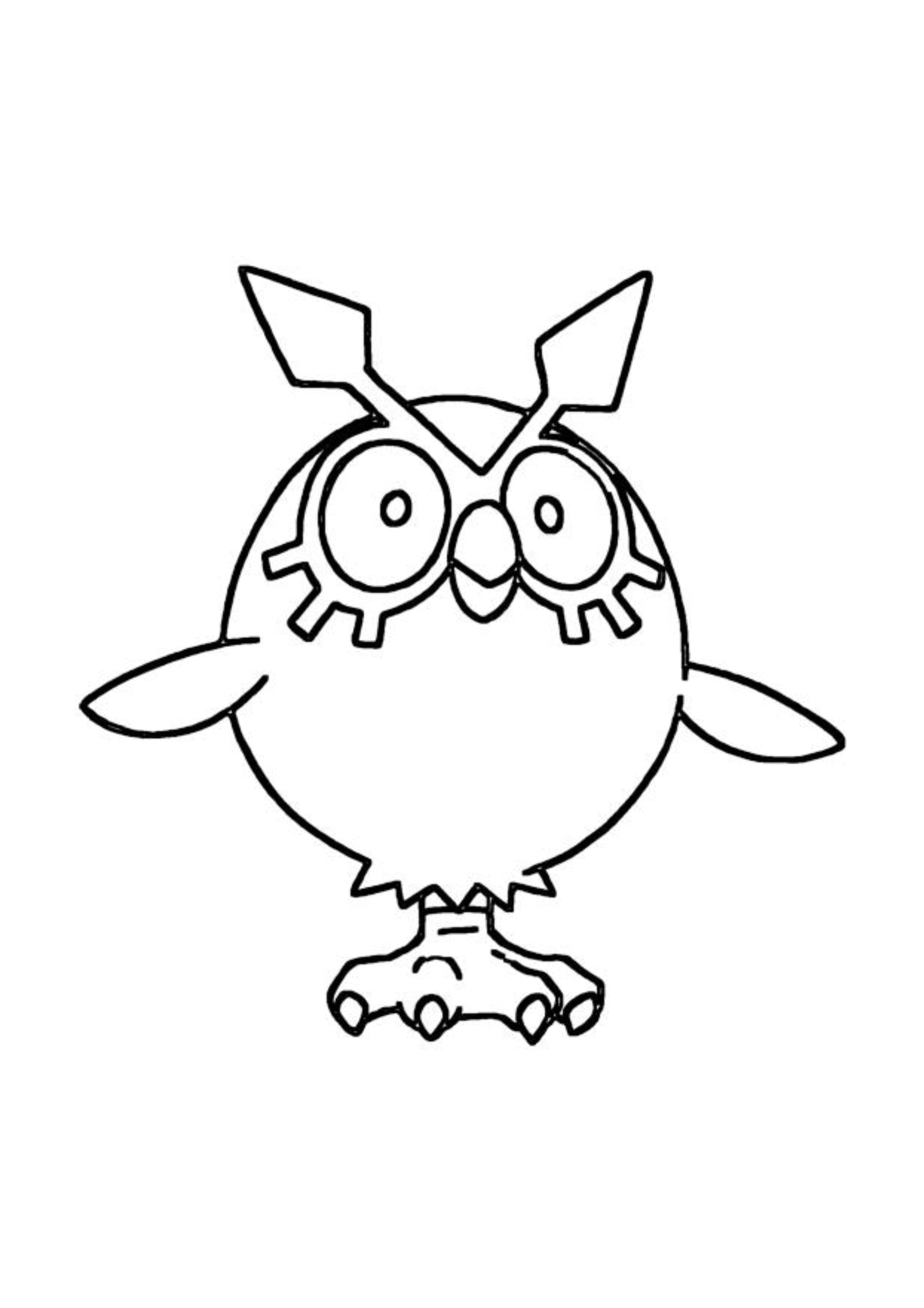 Hoothoot coloring page (A4) to print