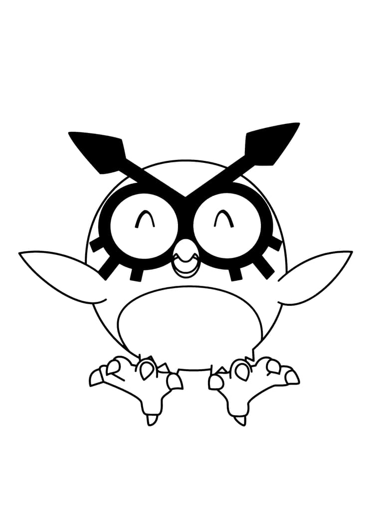 Hoothoot coloring page (A4) to print