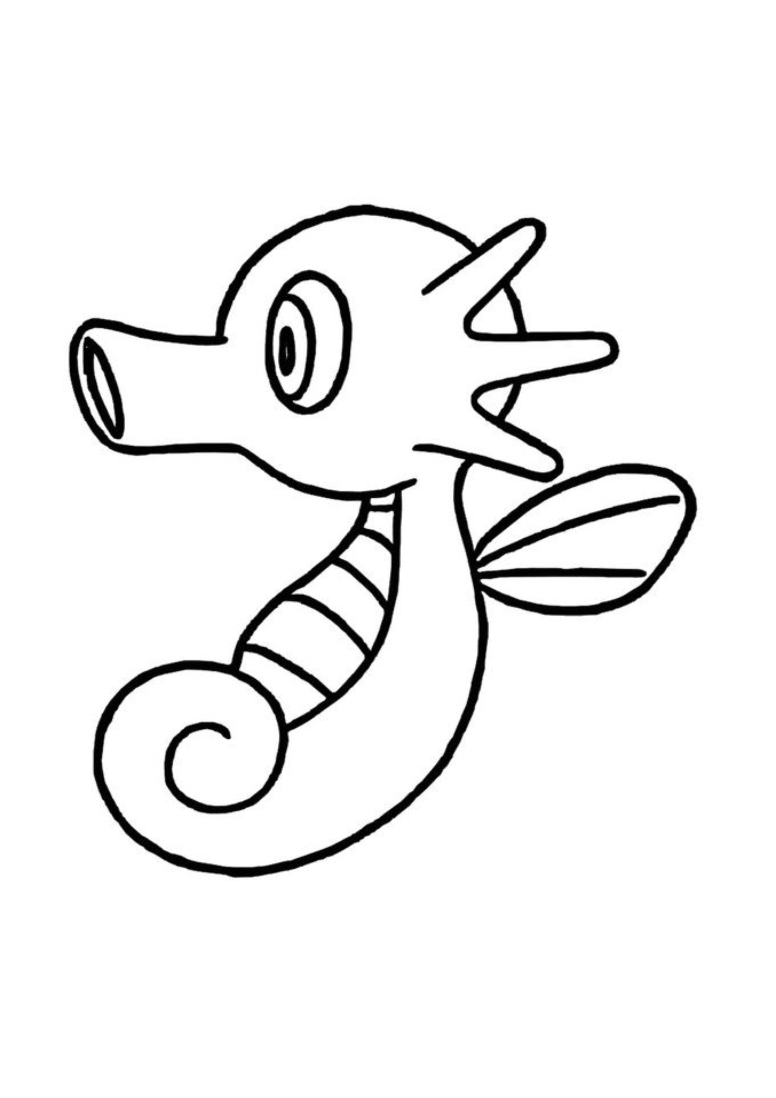 Horsea coloring page (A4) to print